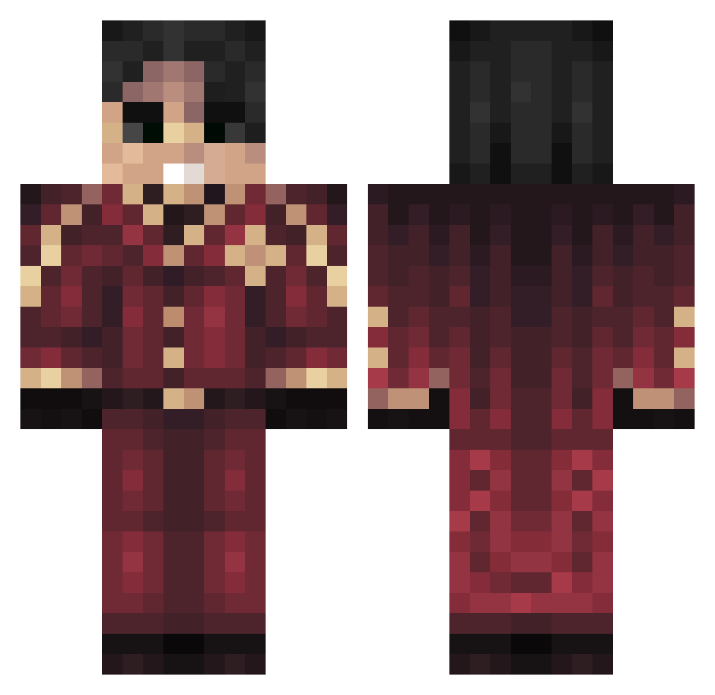 angovb Minecraft skin, front and back view