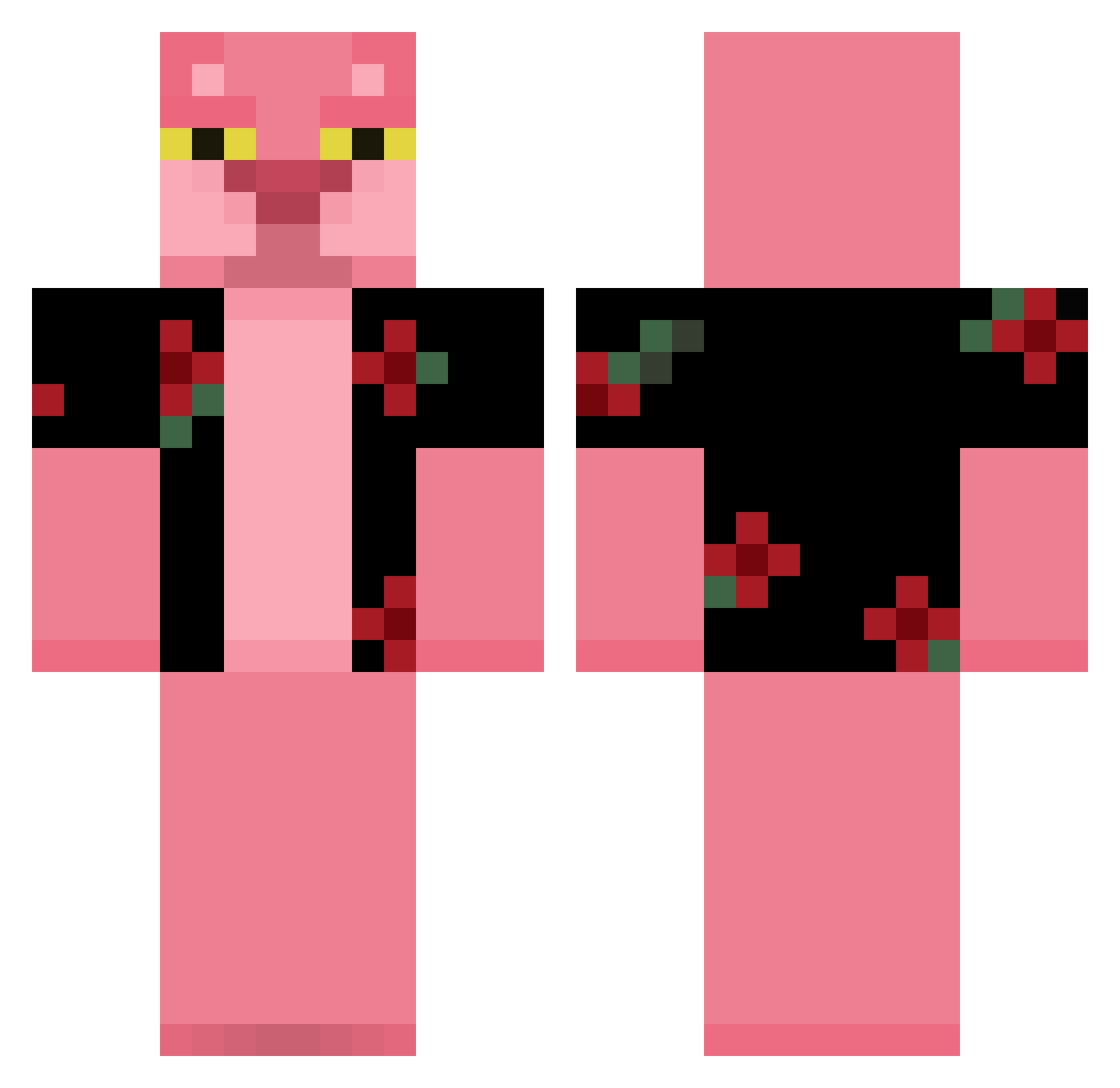 notyekac Minecraft skin, front and back view