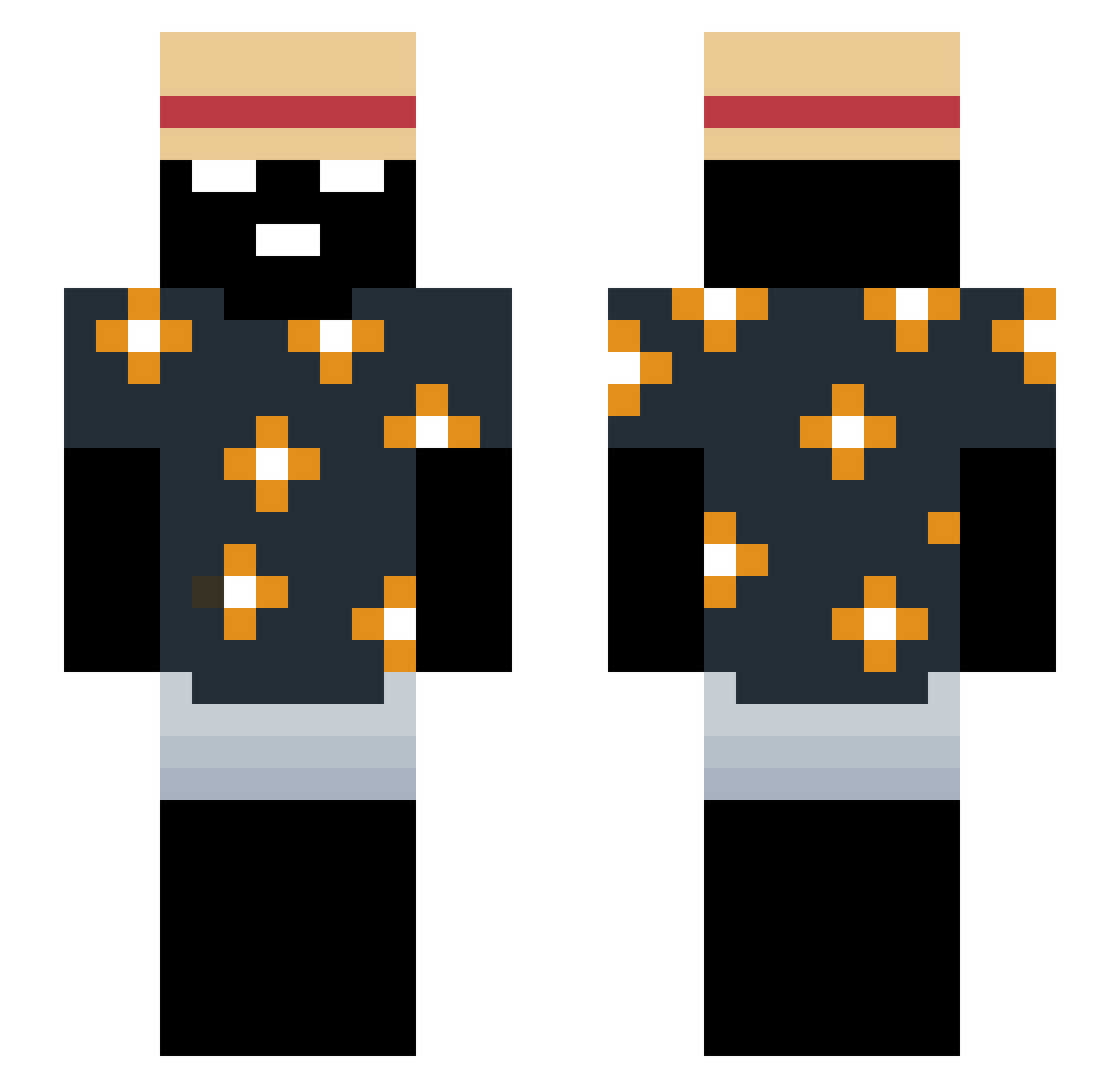 AhidenSSJGOD Minecraft skin, front and back view