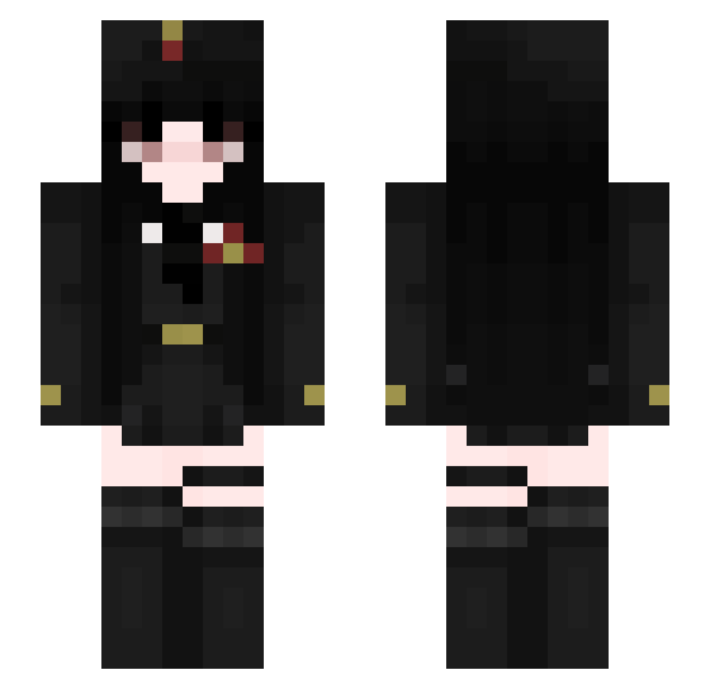 Capitano_Foxy Minecraft skin, front and back view
