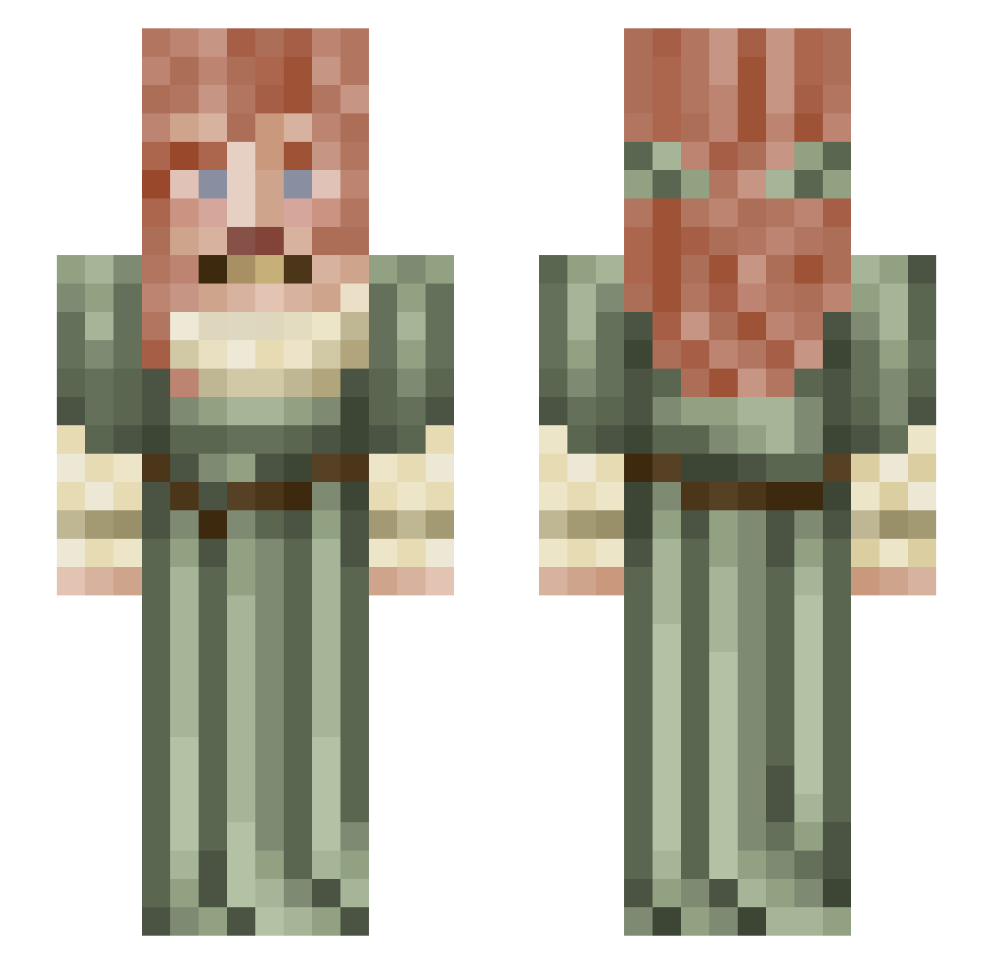 OhBlossom Minecraft skin, front and back view