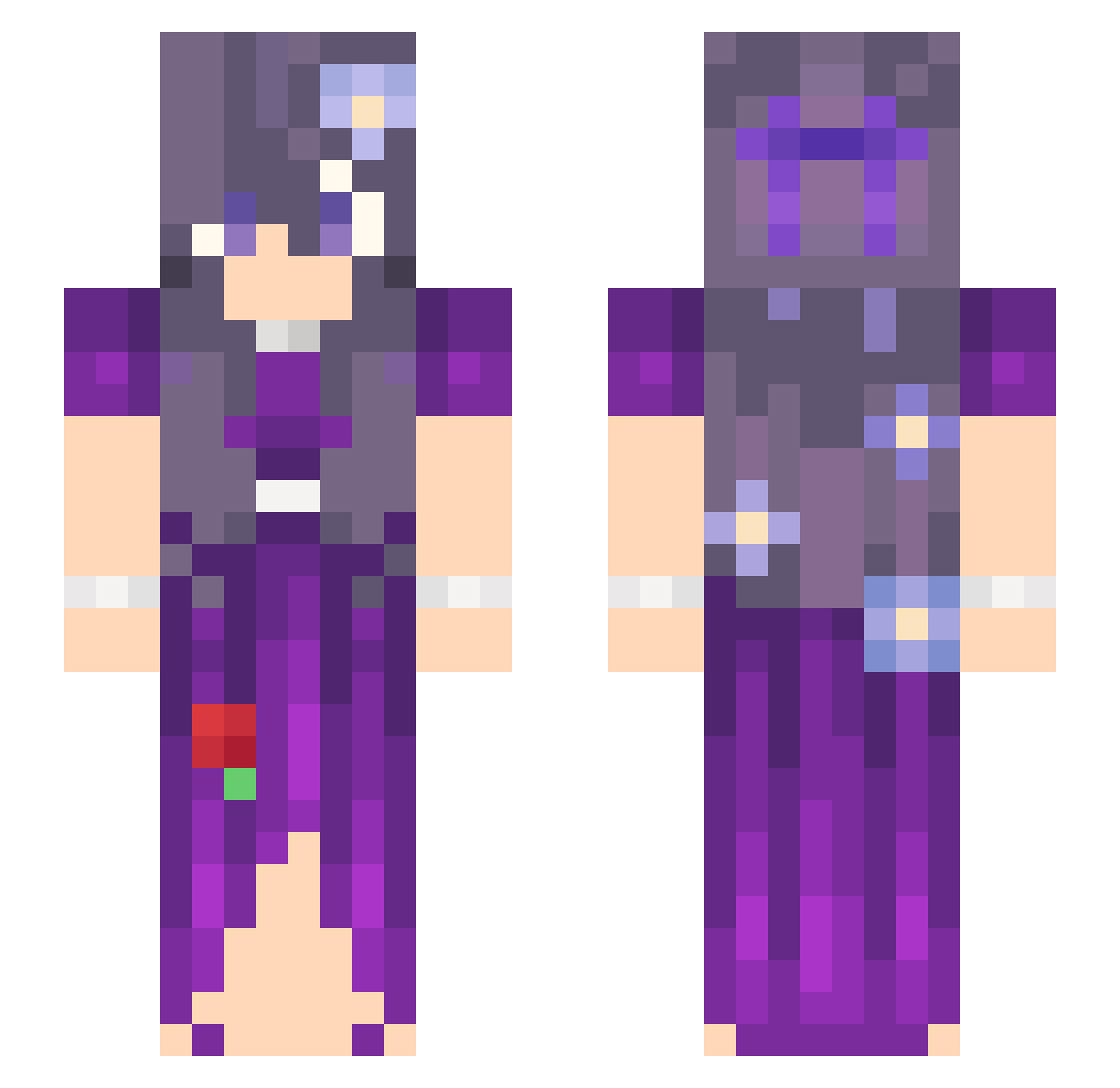 pandahugs514 Minecraft skin, front and back view