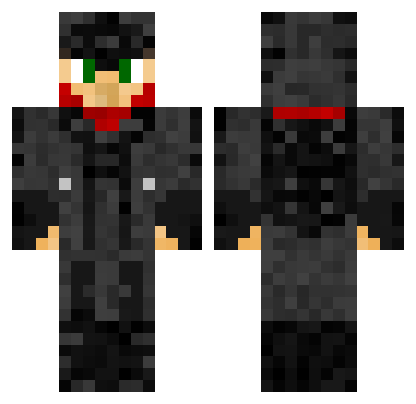 Rataphyed_Bex Minecraft skin, front and back view