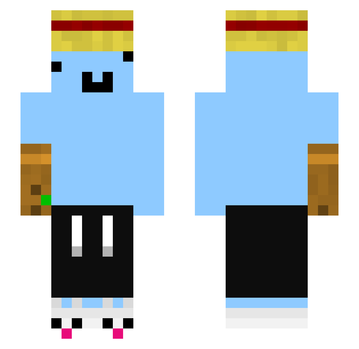 electrow Minecraft skin, front and back view