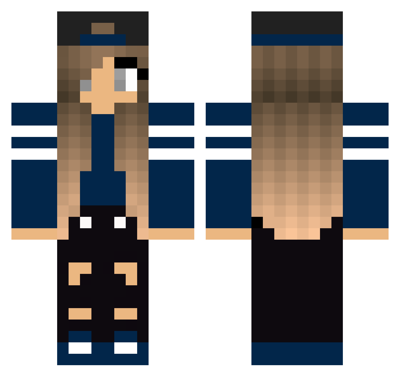 Mollie Minecraft skin, front and back view
