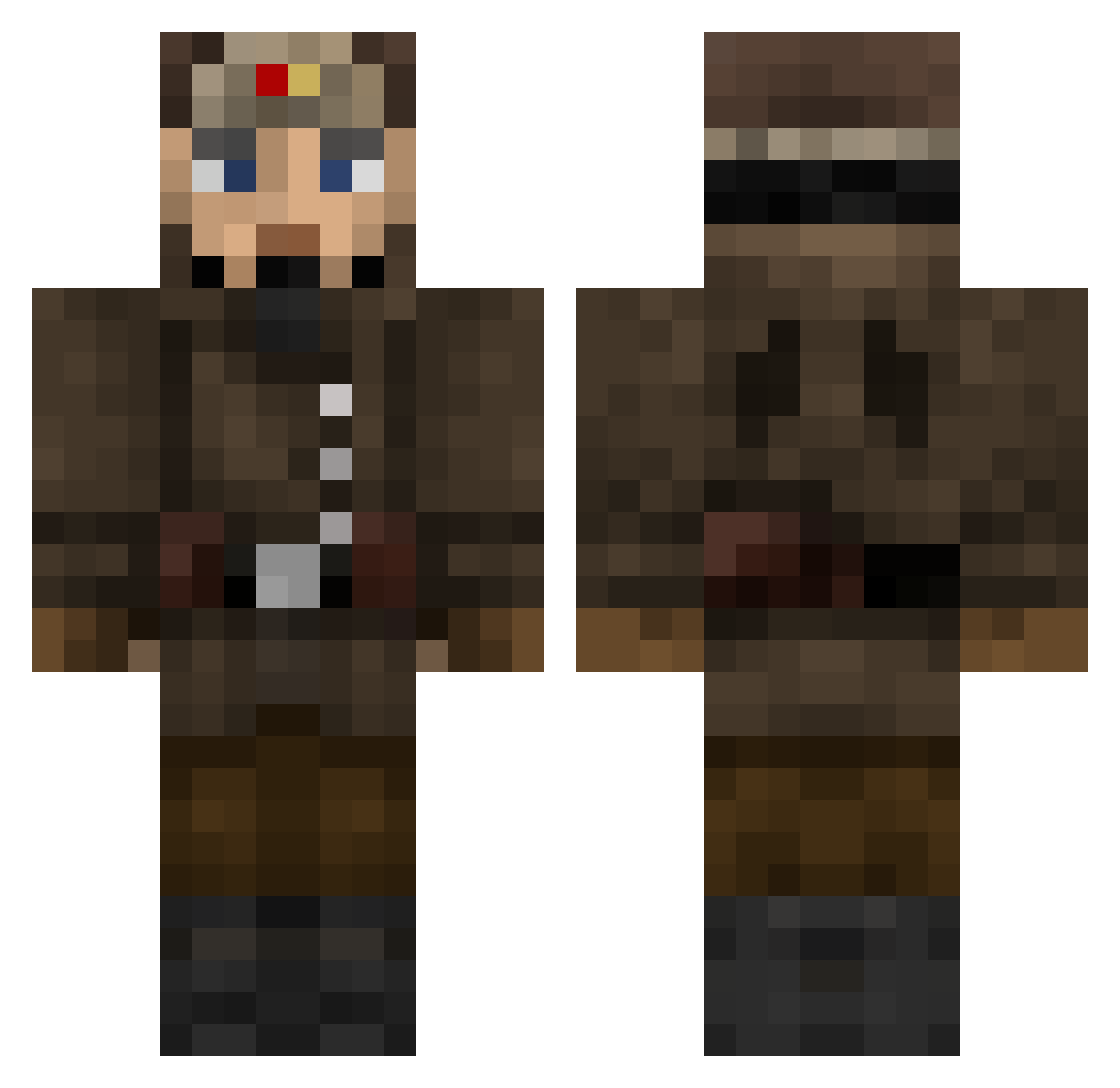 glocksforthekids Minecraft skin, front and back view