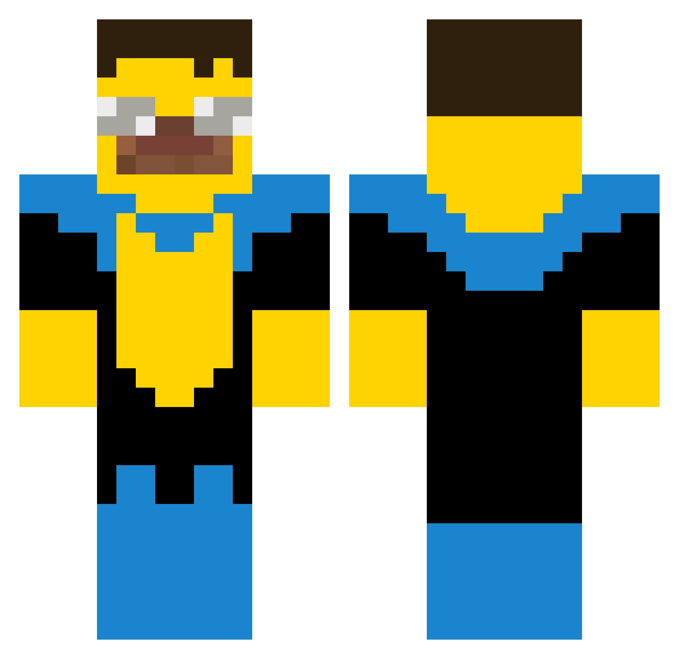 TheInvincible_ Minecraft skin, front and back view