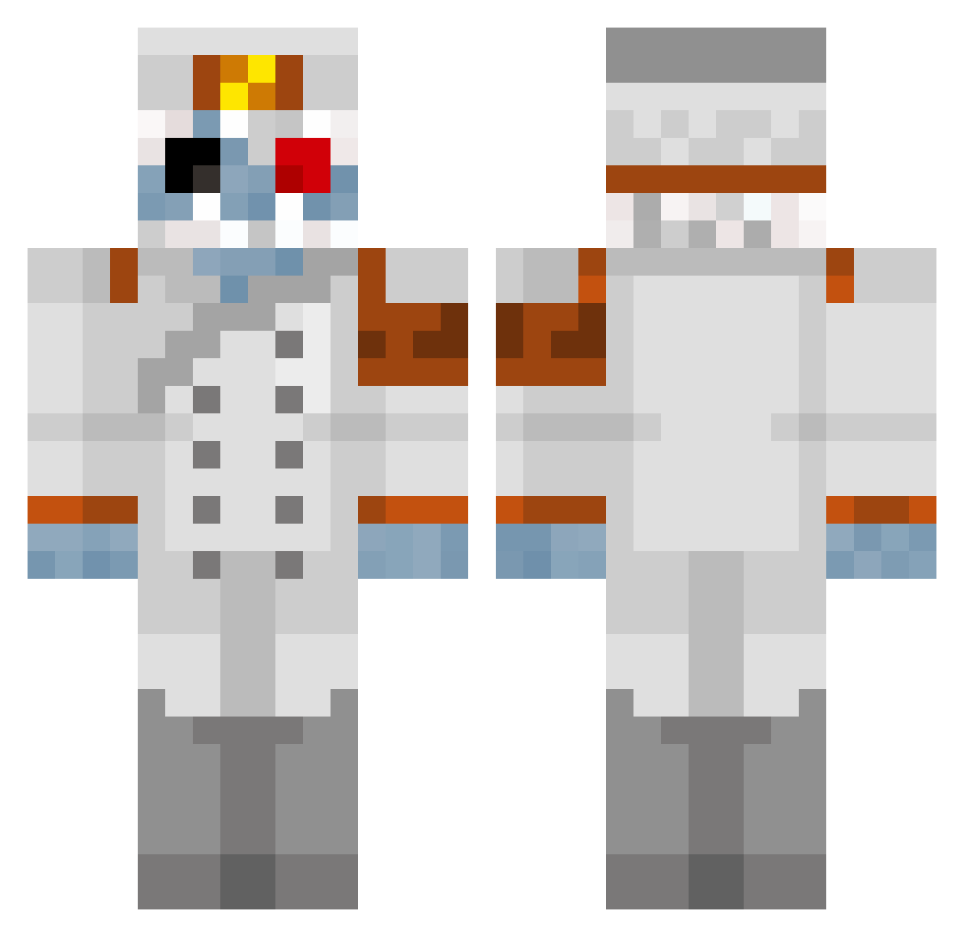 Maxcalcium Minecraft skin, front and back view