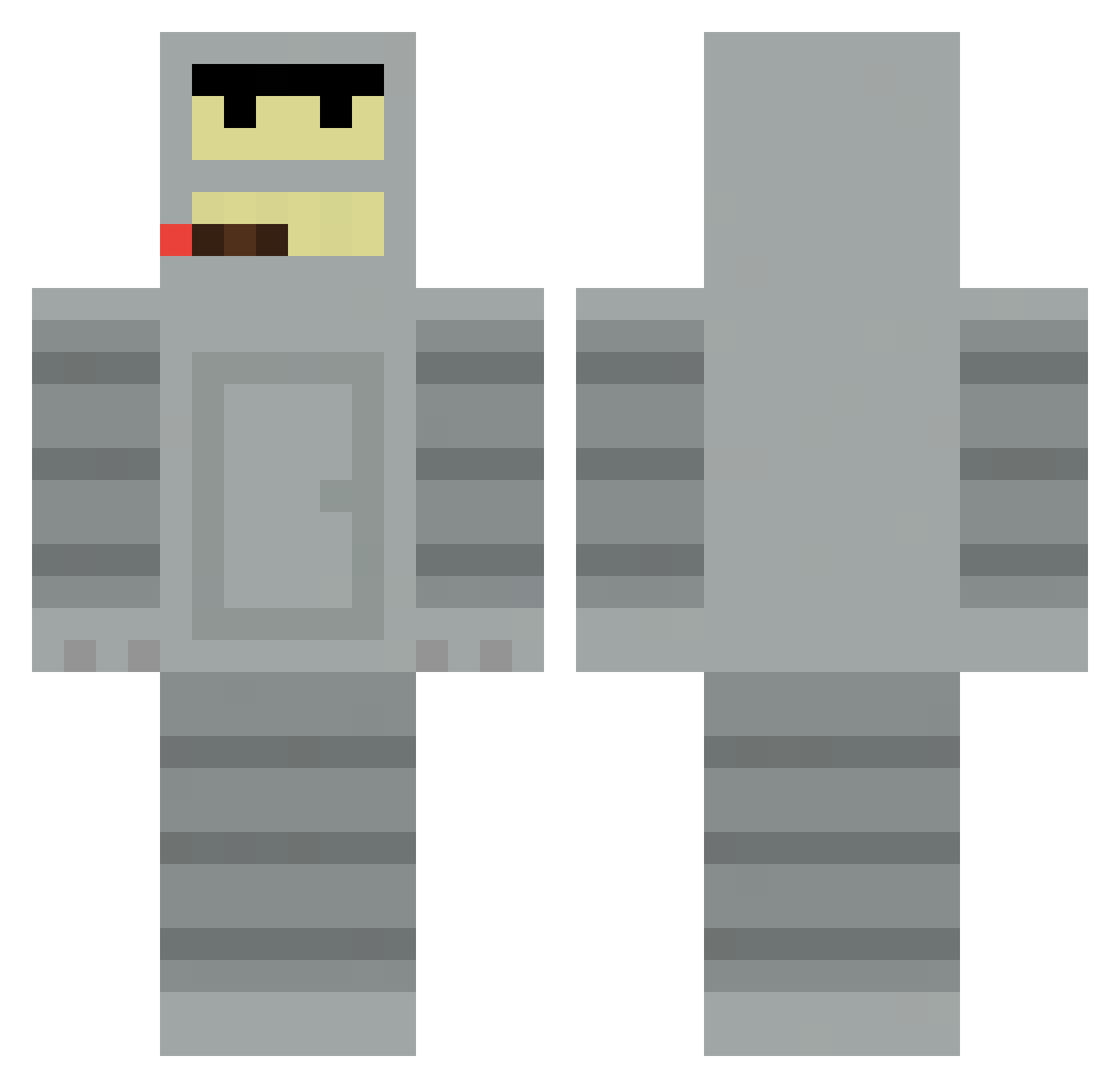 BeanTrash Minecraft skin, front and back view