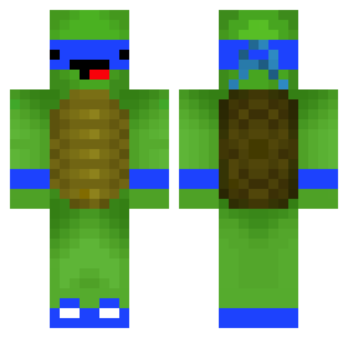 Munchito Minecraft skin, front and back view