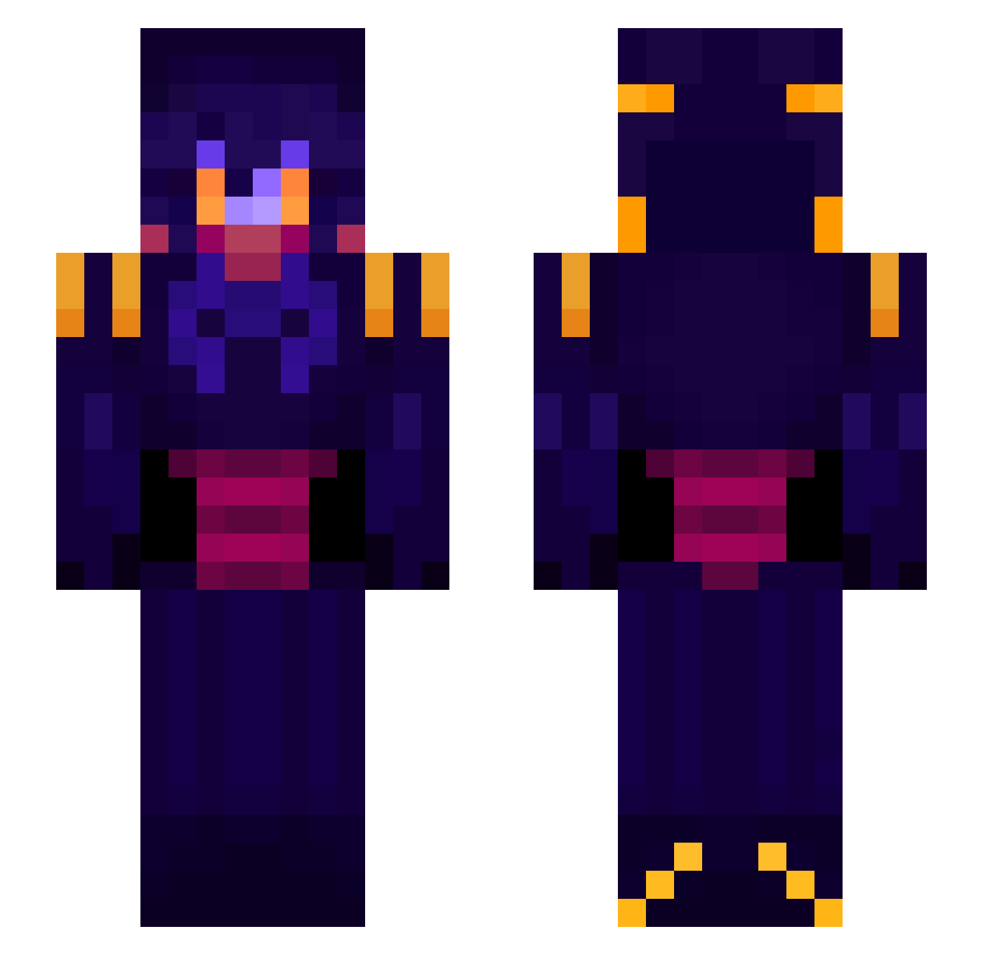 maftko Minecraft skin, front and back view