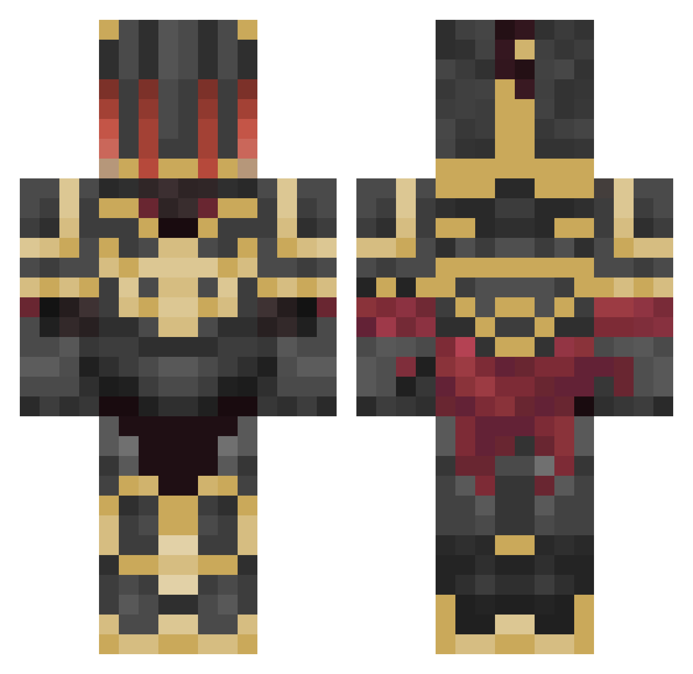 Bahis Minecraft skin, front and back view
