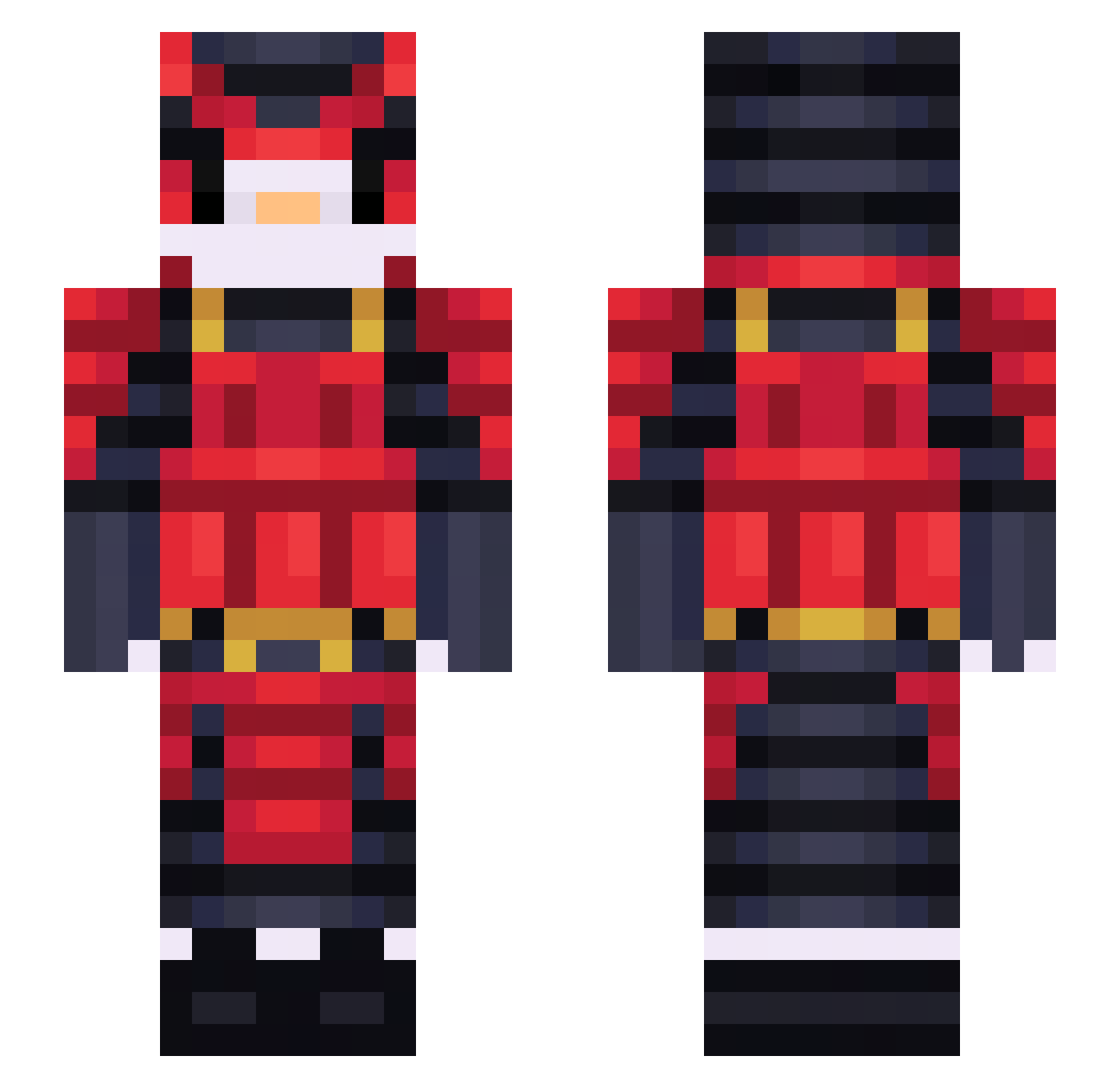 PinguimDiGravata Minecraft skin, front and back view