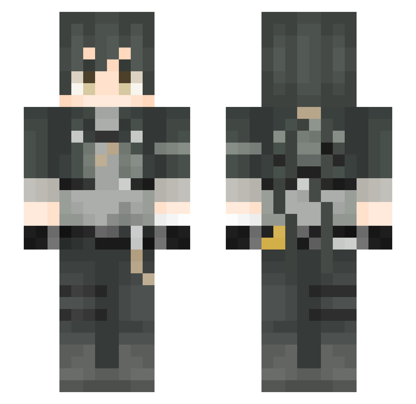 Tohnat Minecraft skin, front and back view