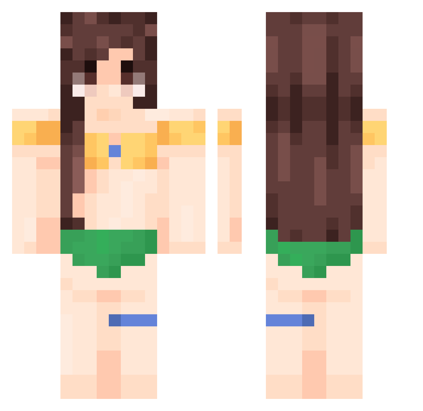 Spaikku Minecraft skin, front and back view