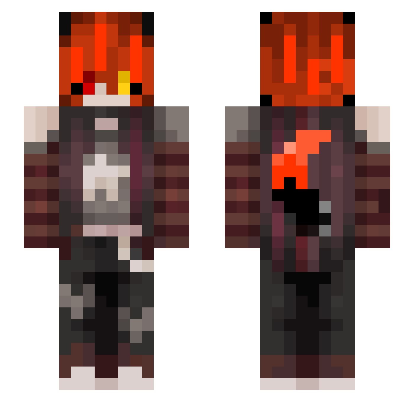 XxXCyberWolfXx Minecraft skin, front and back view
