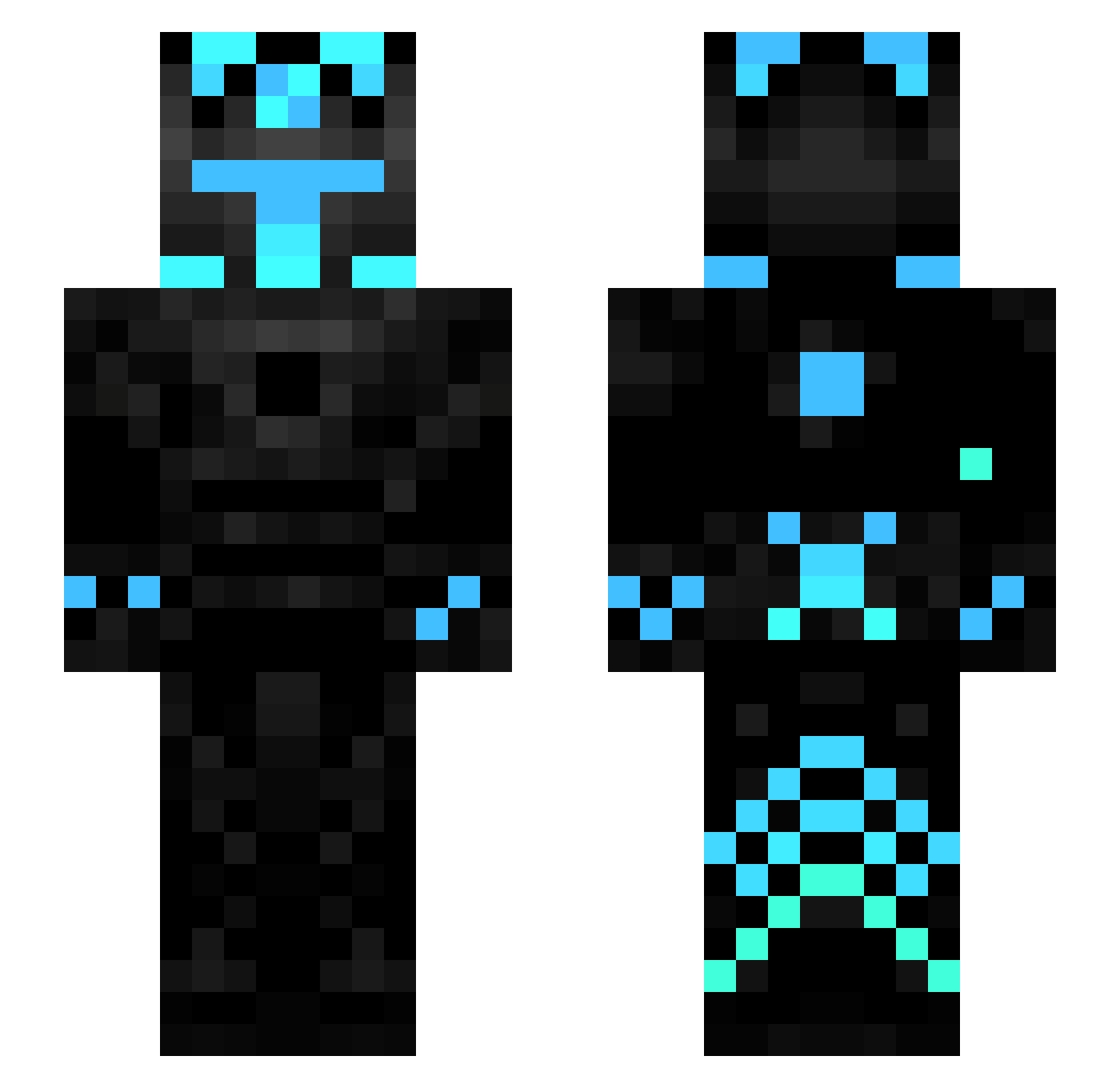 Bravofy Minecraft skin, front and back view