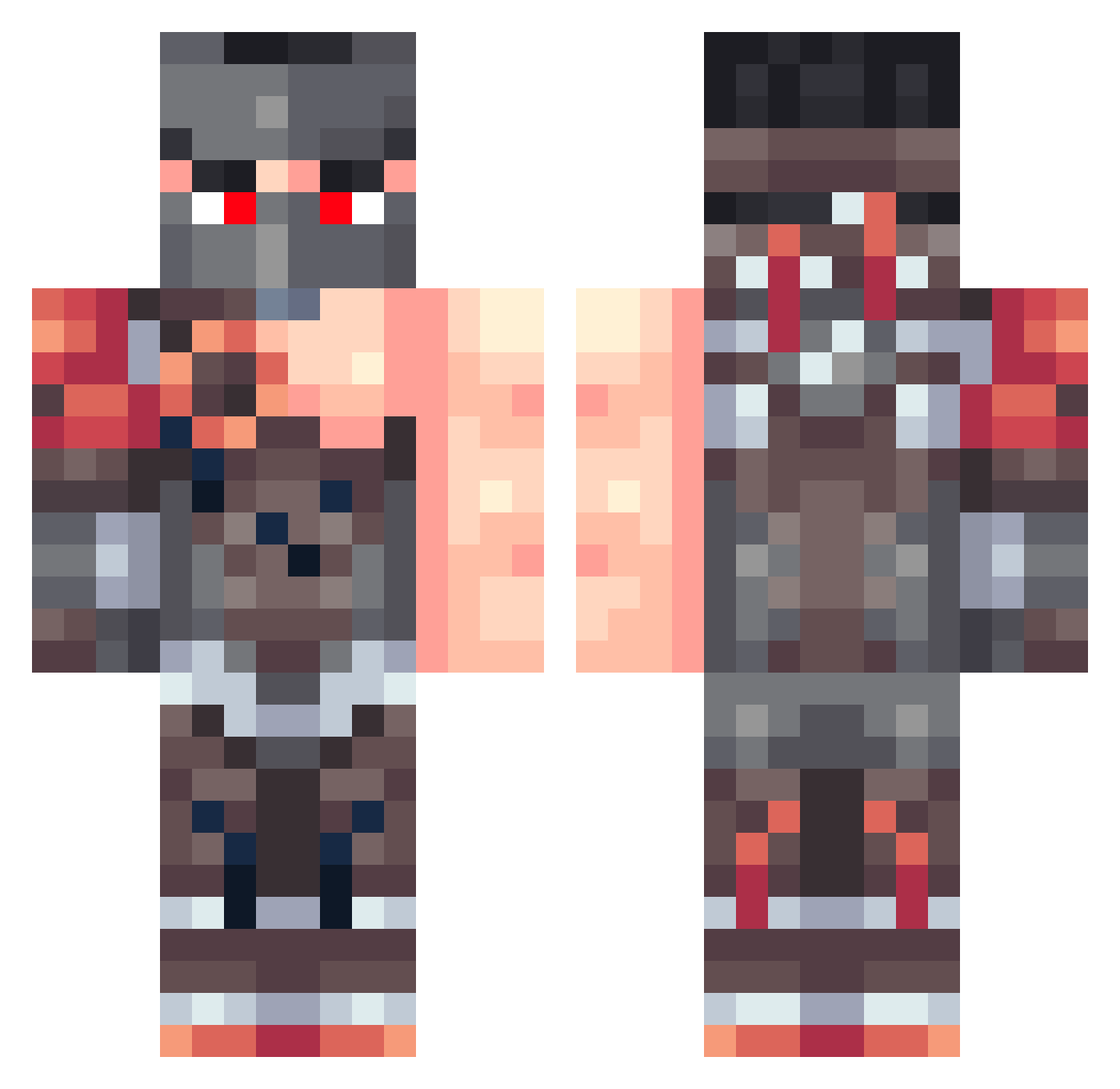 Longinouss Minecraft skin, front and back view