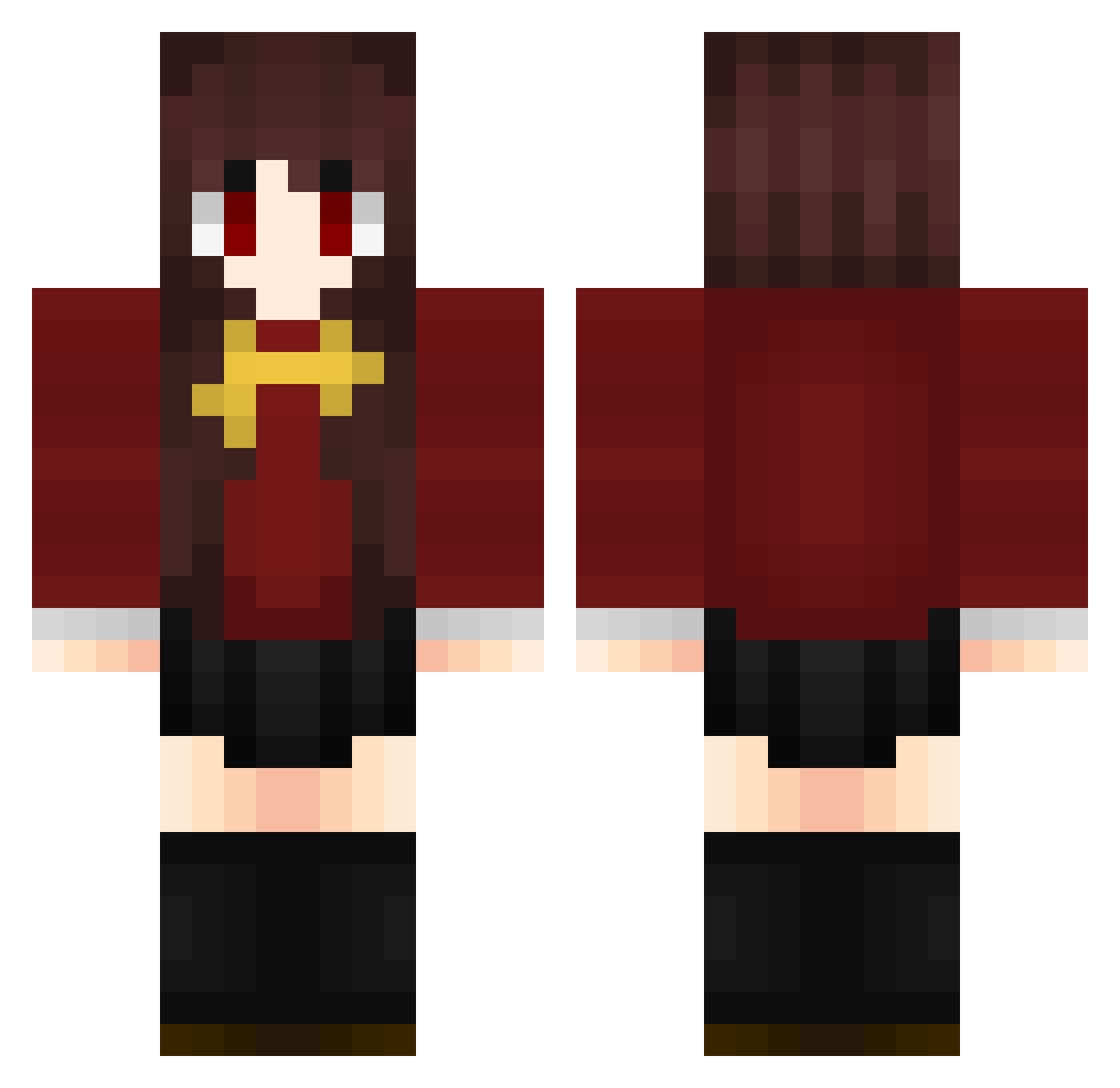 waazik Minecraft skin, front and back view