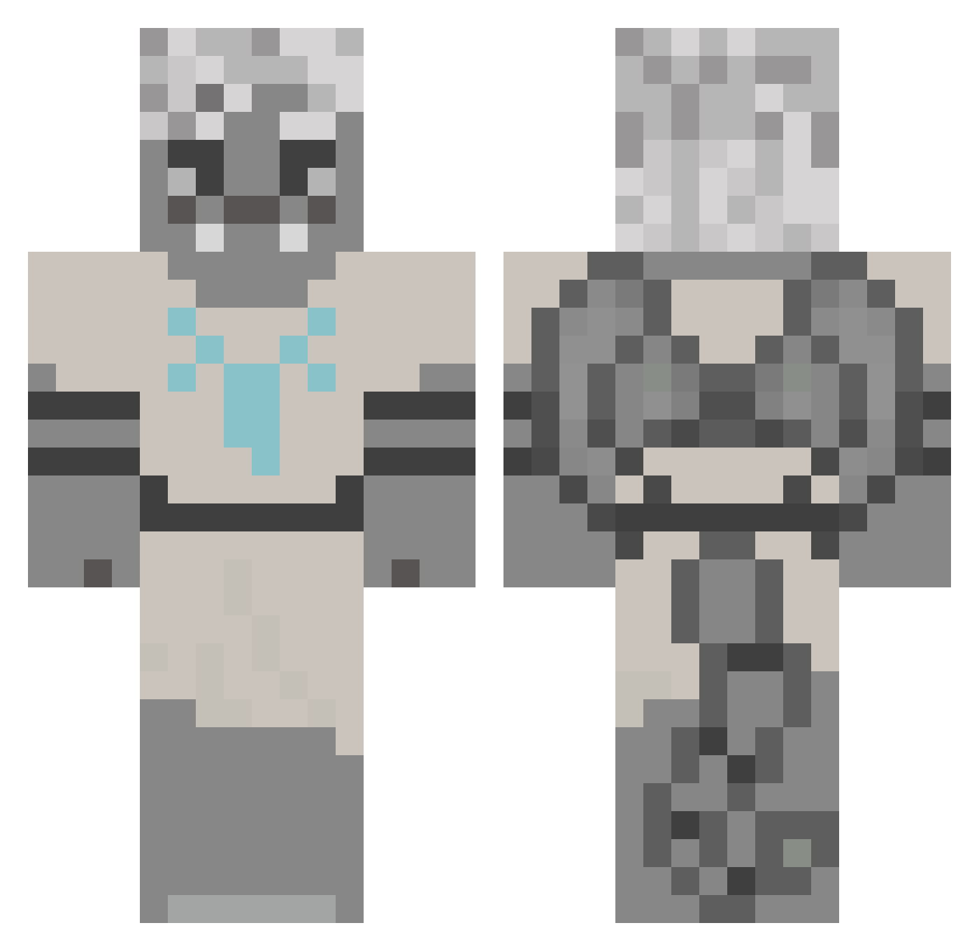 echogreysen Minecraft skin, front and back view