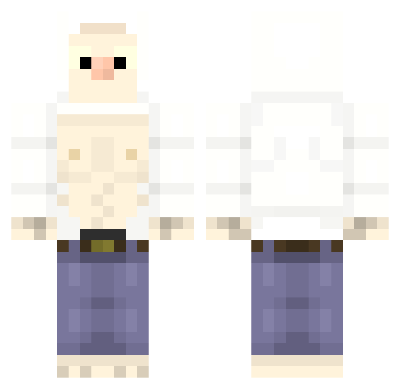 ShockNote Minecraft skin, front and back view