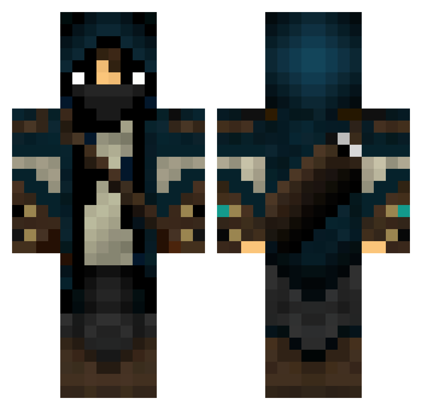 Acidcatball Minecraft skin, front and back view