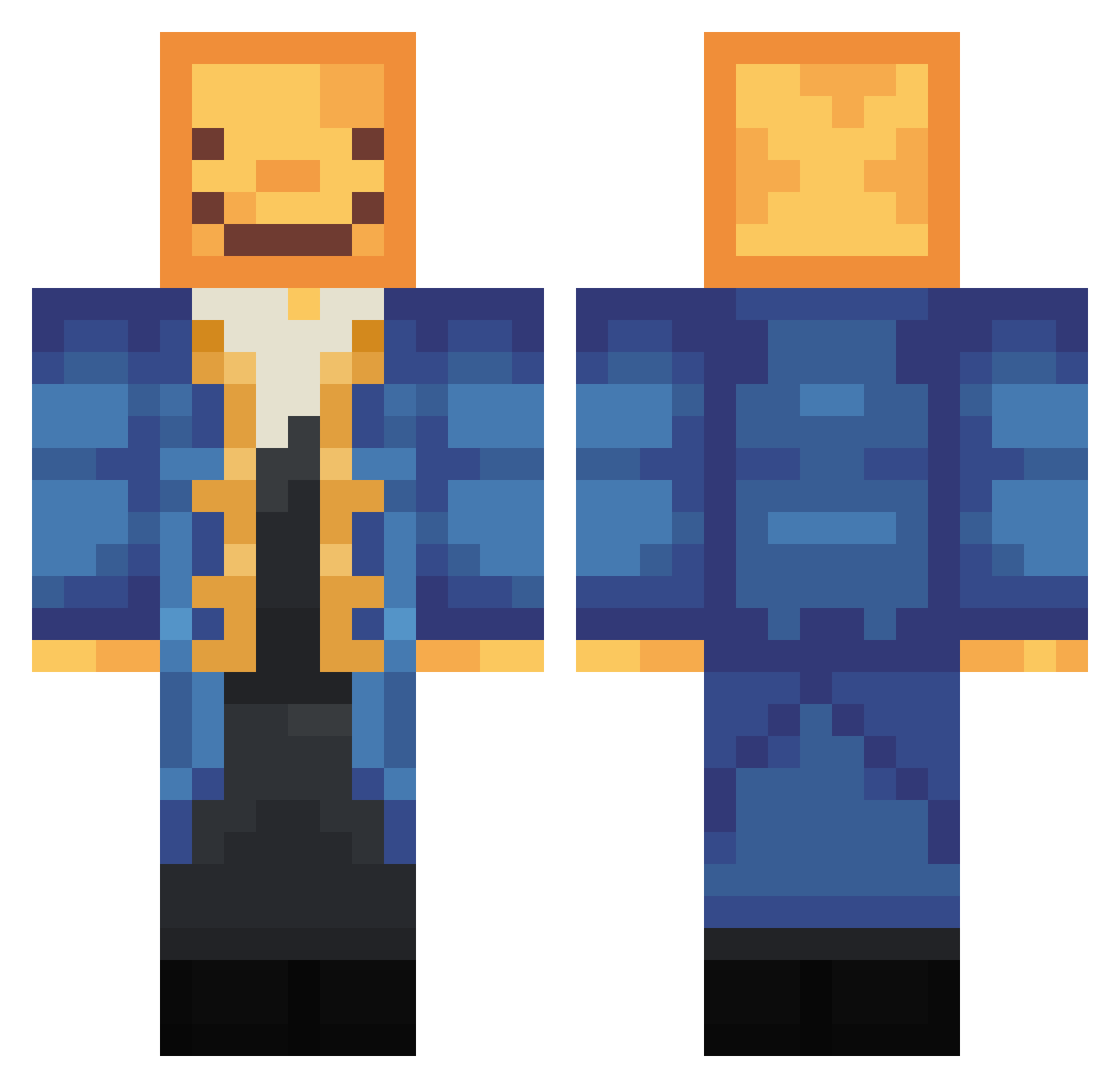 MacePrincess Minecraft skin, front and back view