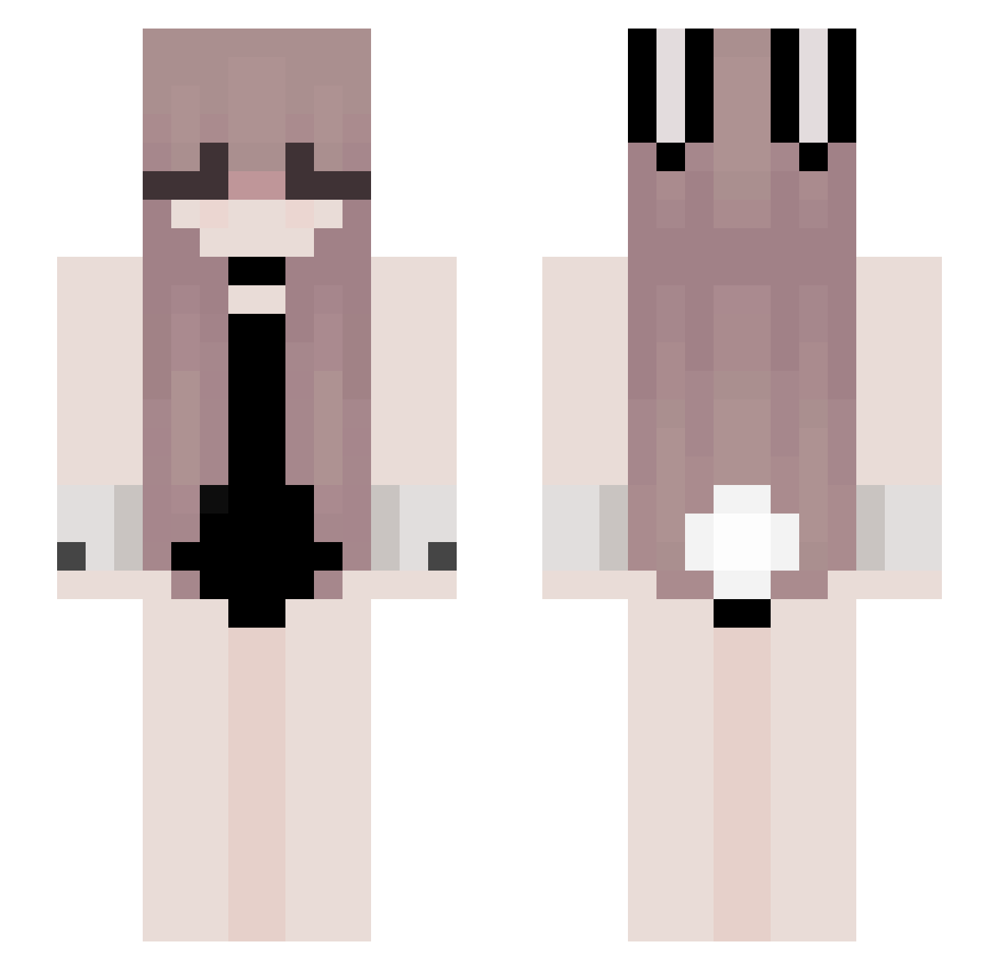 AdmiralXanderman Minecraft skin, front and back view