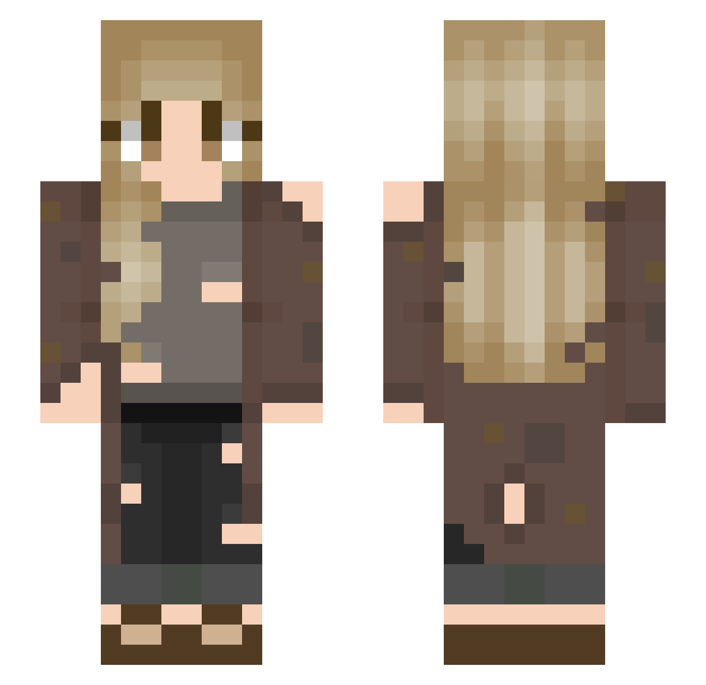 InvertedSympathy Minecraft skin, front and back view