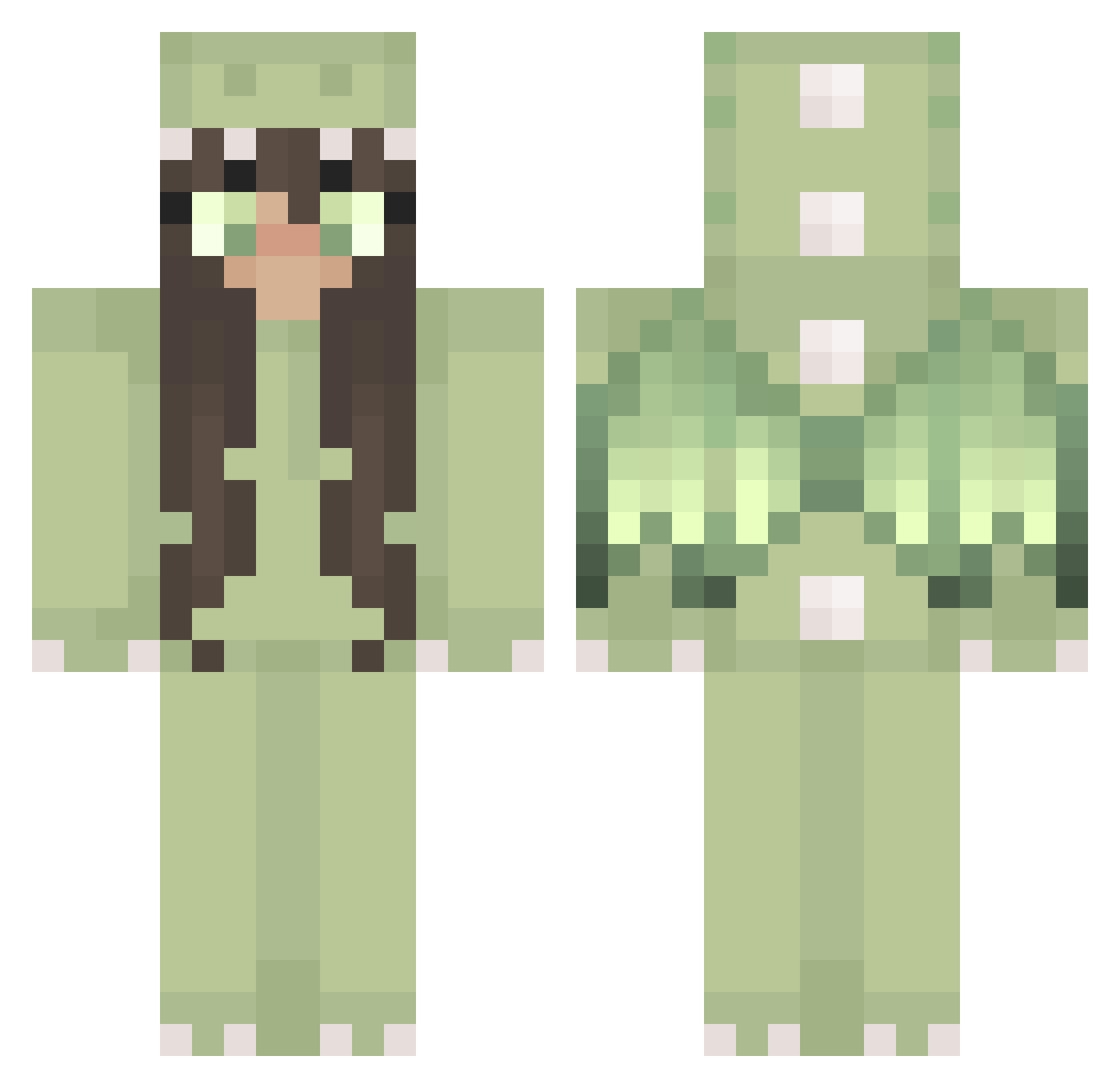 _RainbowStrike_ Minecraft skin, front and back view