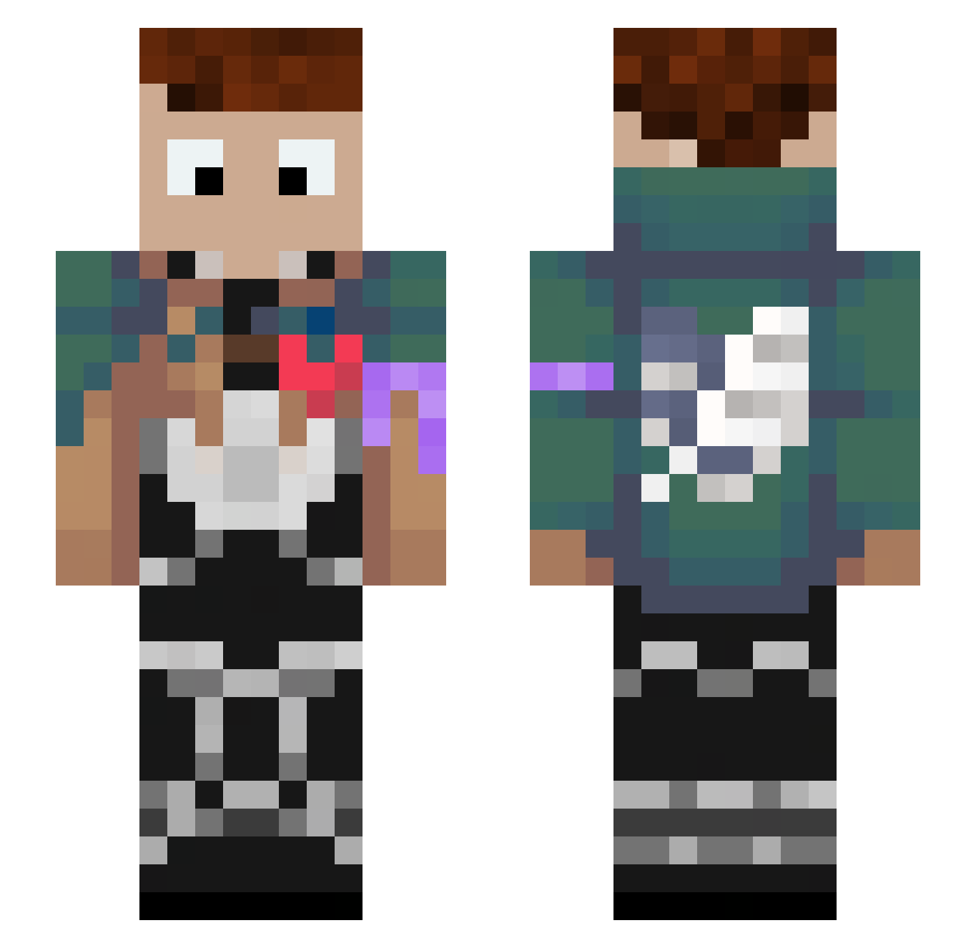 M1KI2309 Minecraft skin, front and back view