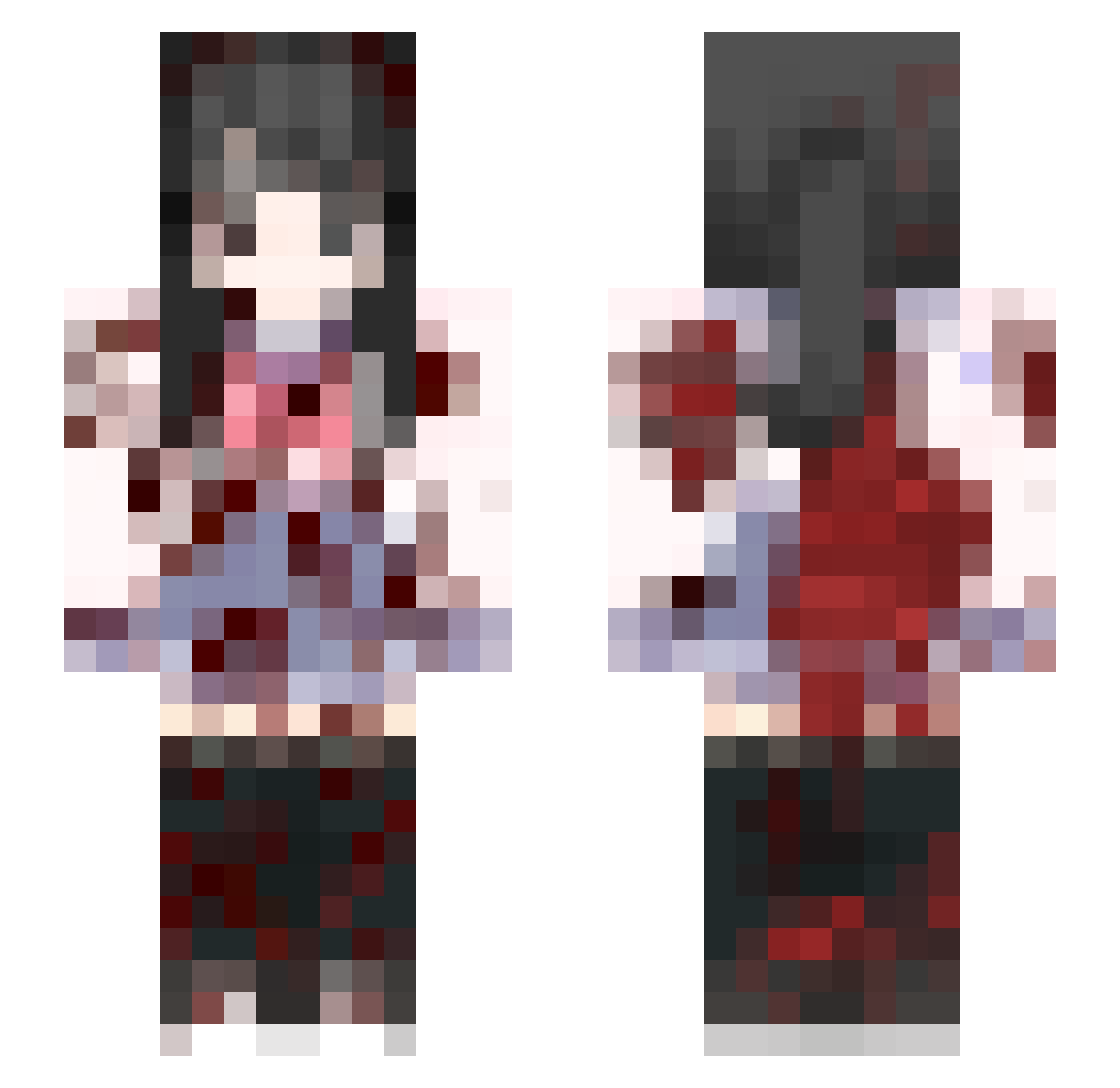 kiro0_ Minecraft skin, front and back view