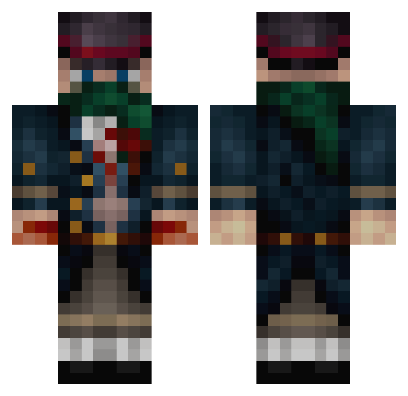 Xugdrar Minecraft skin, front and back view