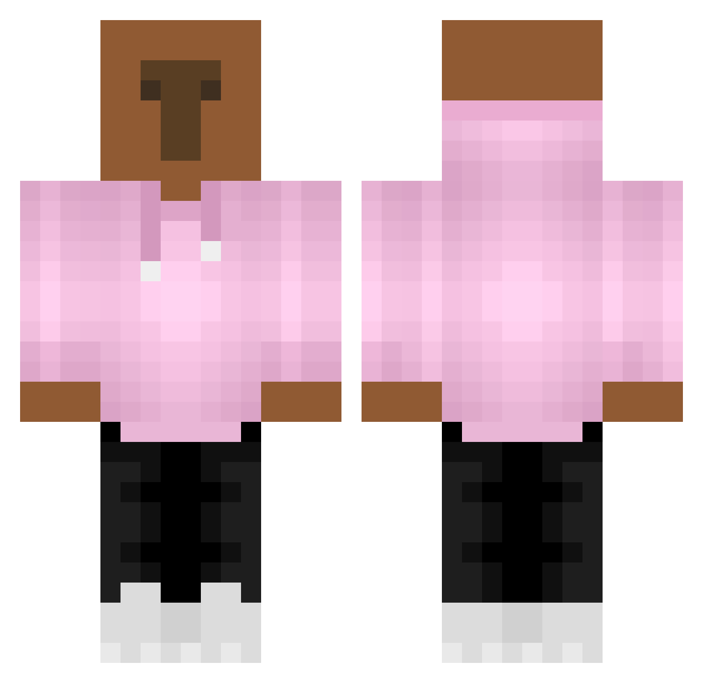 Swiftehh Minecraft skin, front and back view