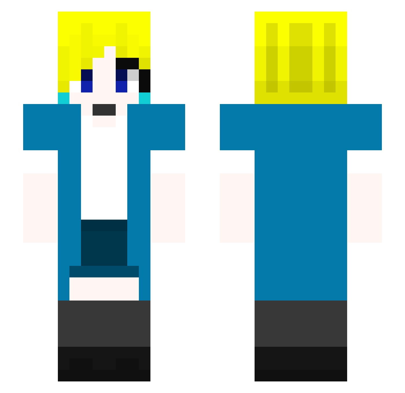 ZrZombie Minecraft skin, front and back view