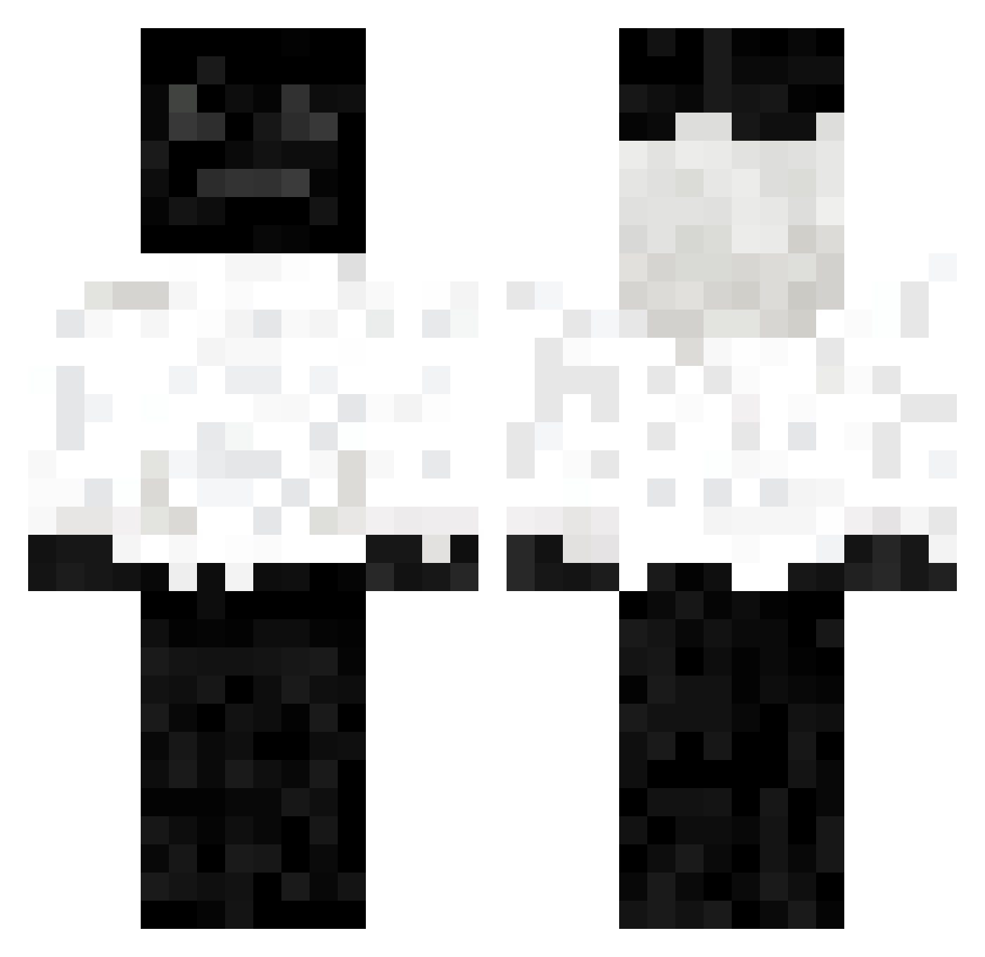 pacielek Minecraft skin, front and back view