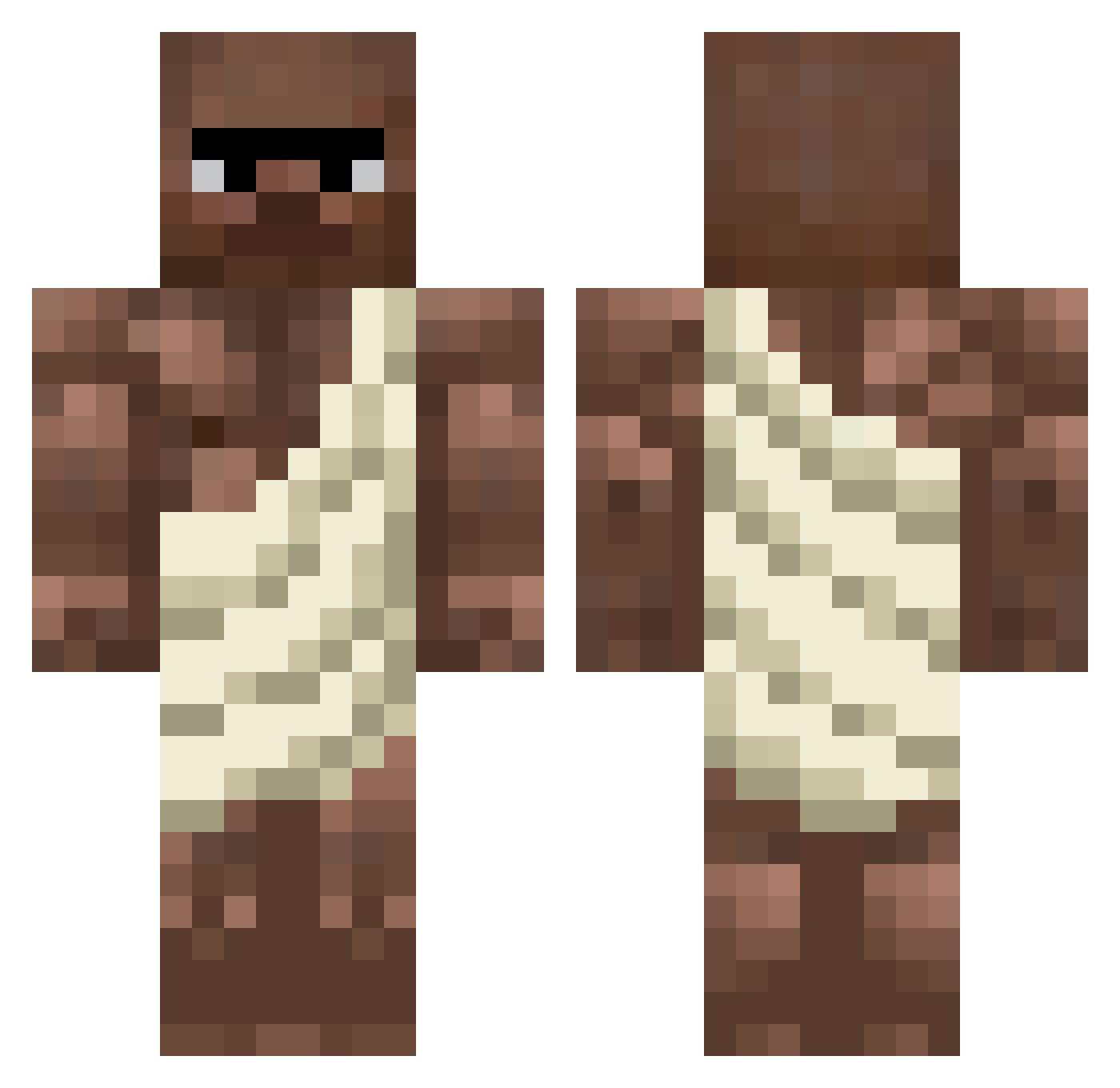 BC_SirShin Minecraft skin, front and back view