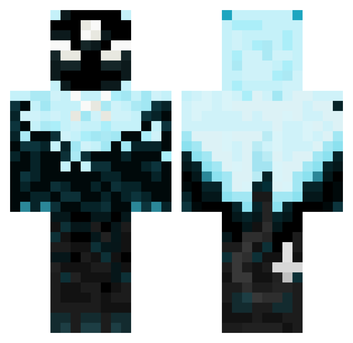 GottAfdas Minecraft skin, front and back view