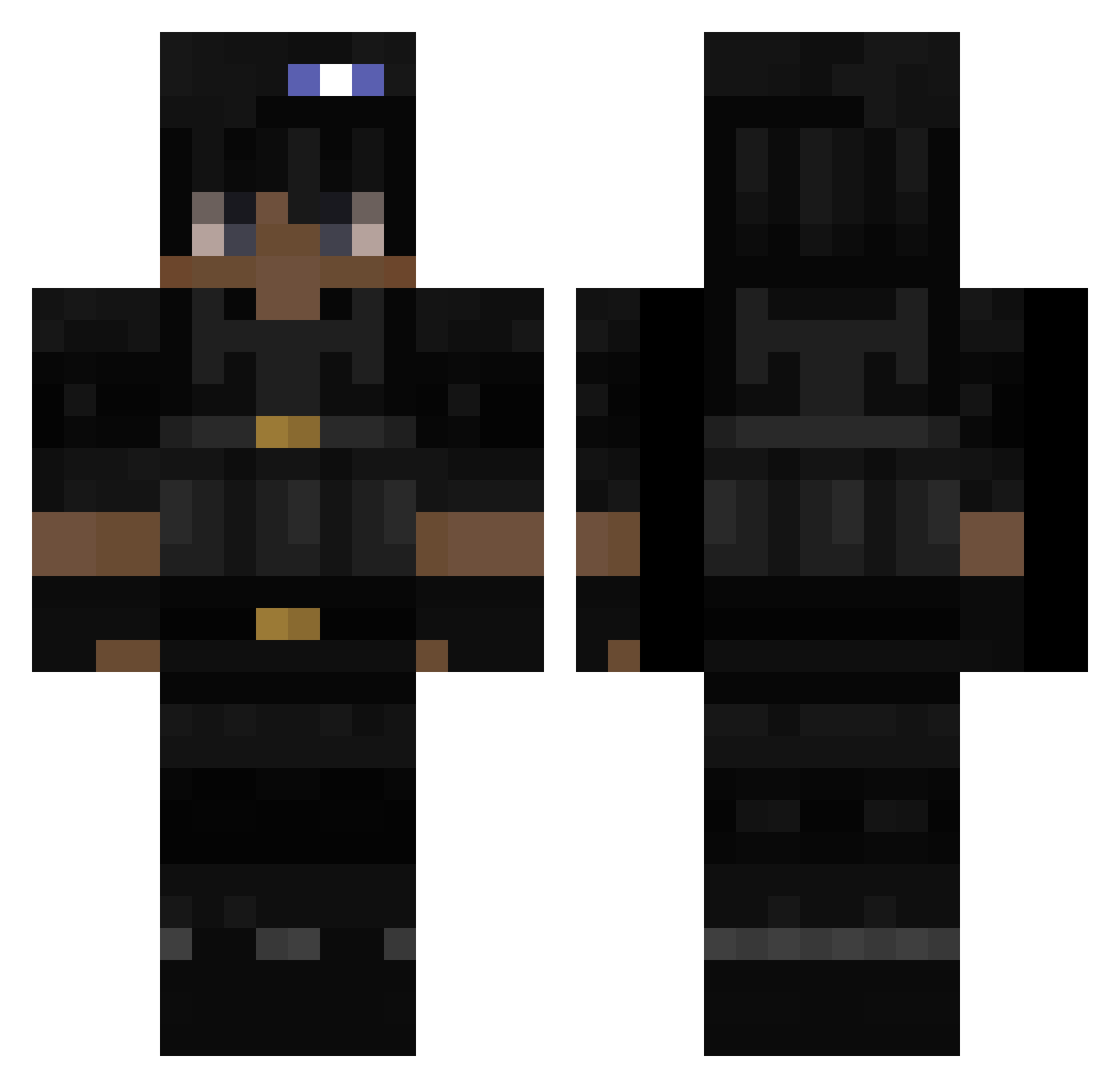 ItzNoka Minecraft skin, front and back view