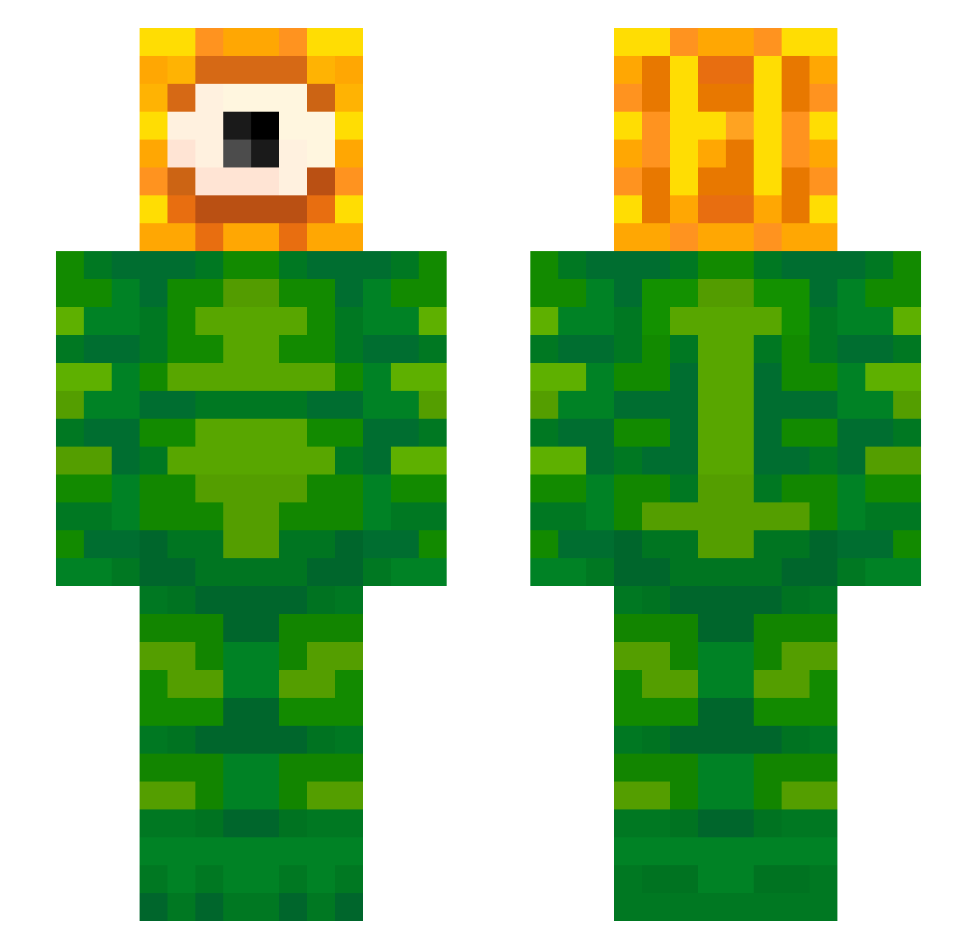 1house Minecraft skin, front and back view