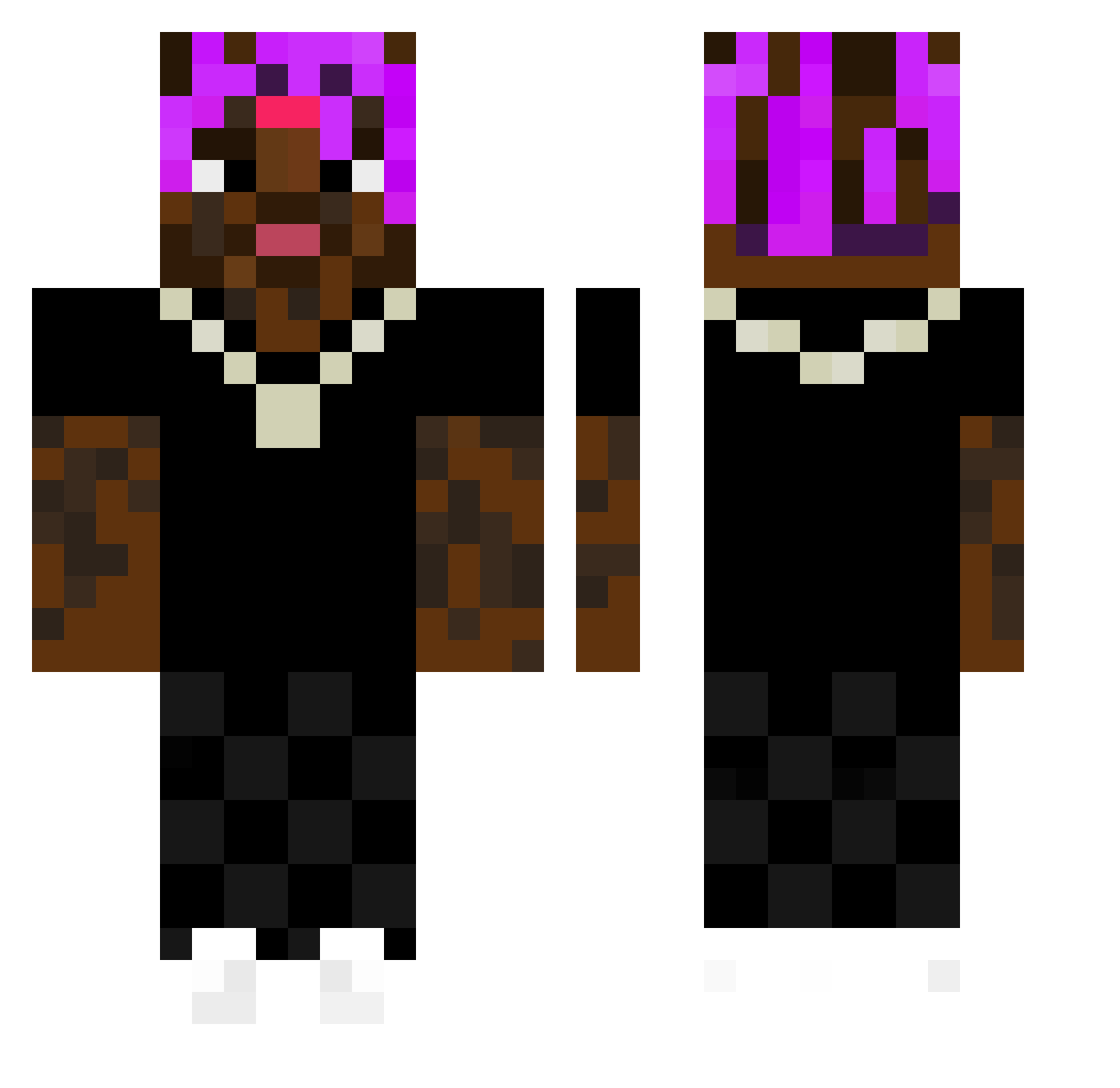 Froostyjkk Minecraft skin, front and back view