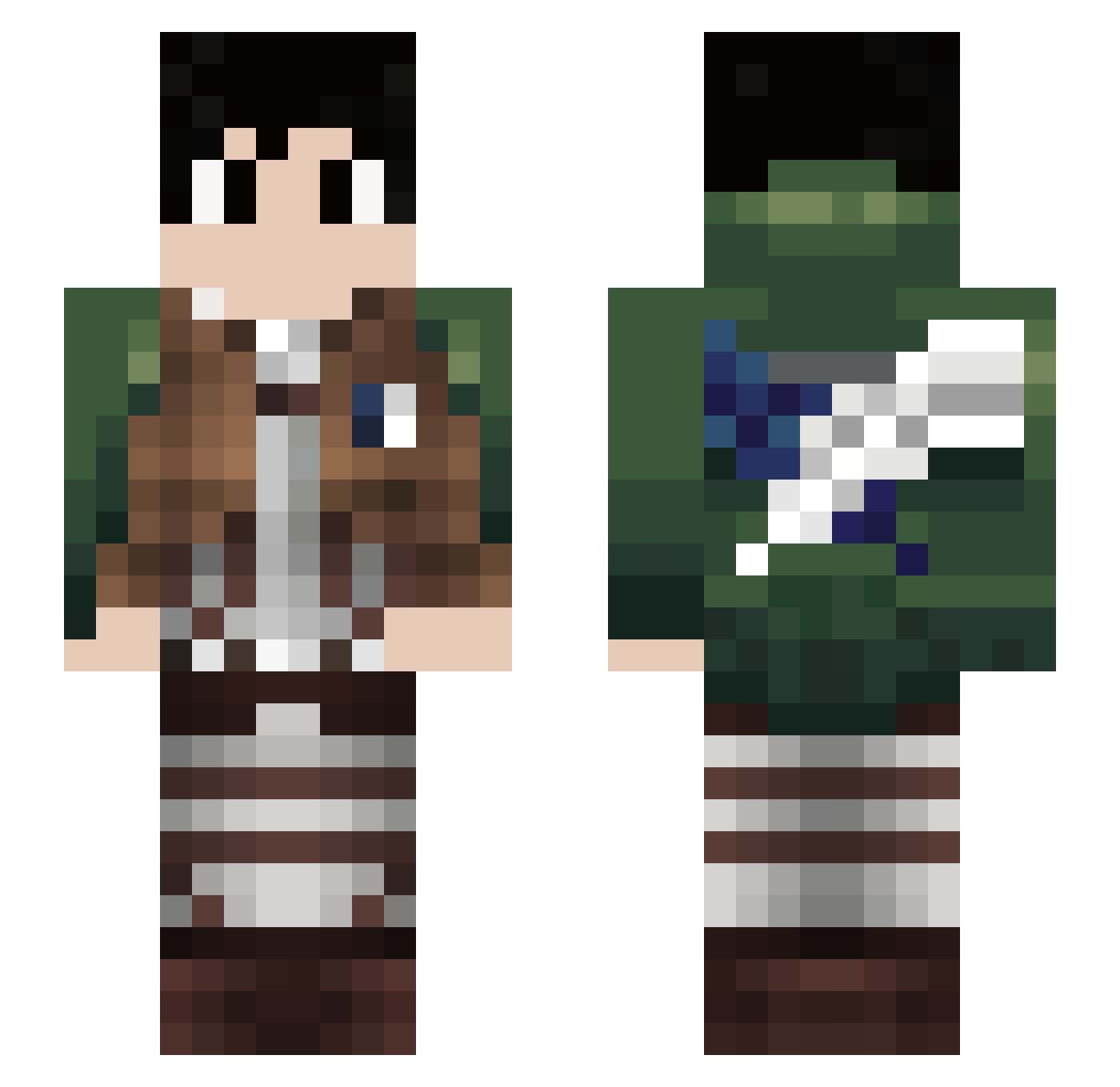 ErenGenocida Minecraft skin, front and back view