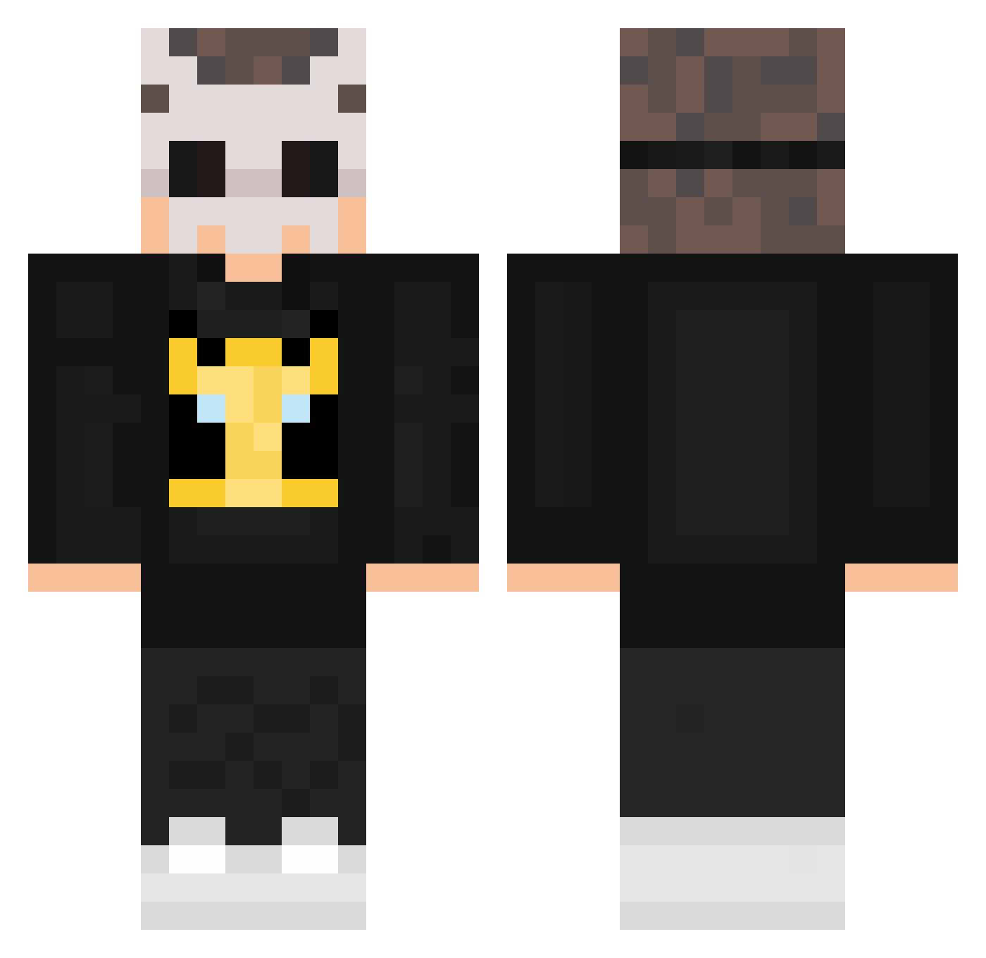 BuChuDin Minecraft skin, front and back view