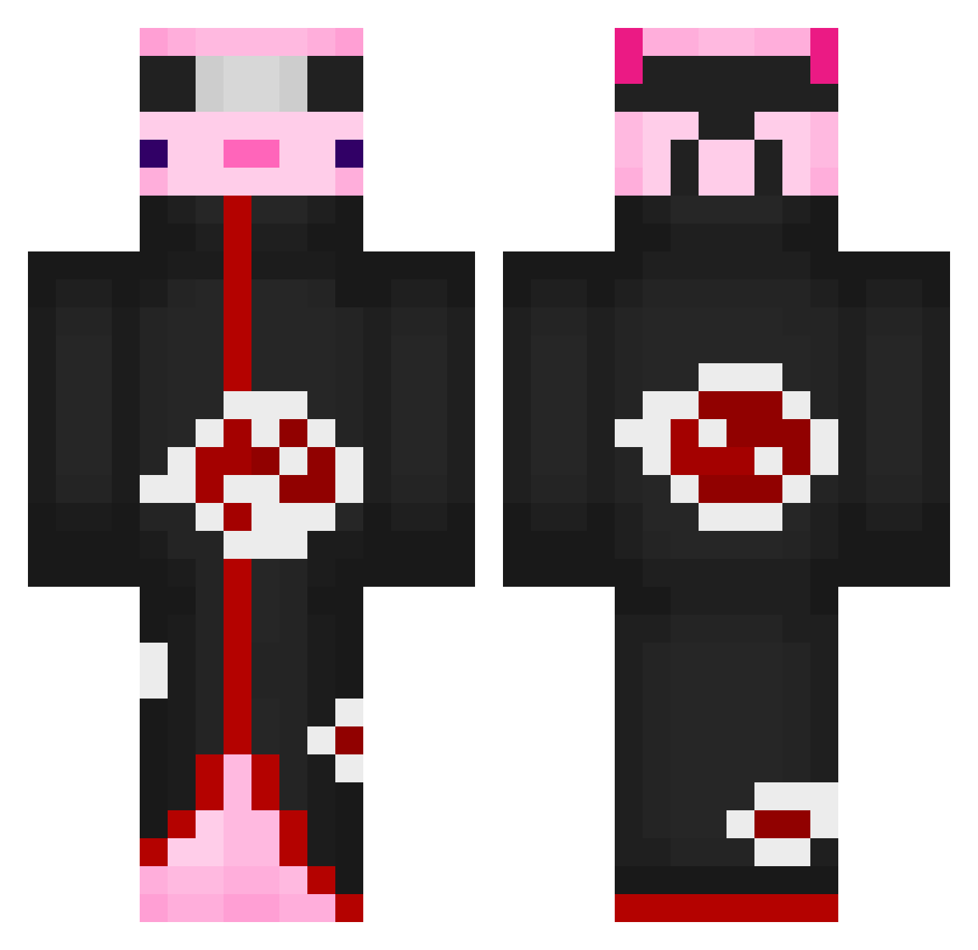 Skyflie Minecraft skin, front and back view