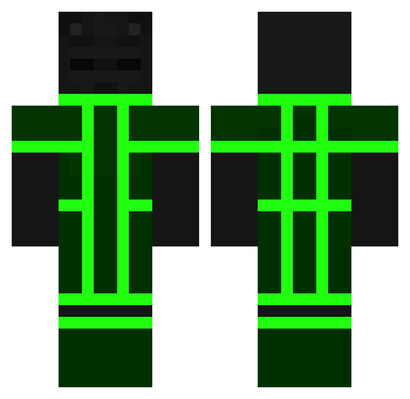dominantful Minecraft skin, front and back view
