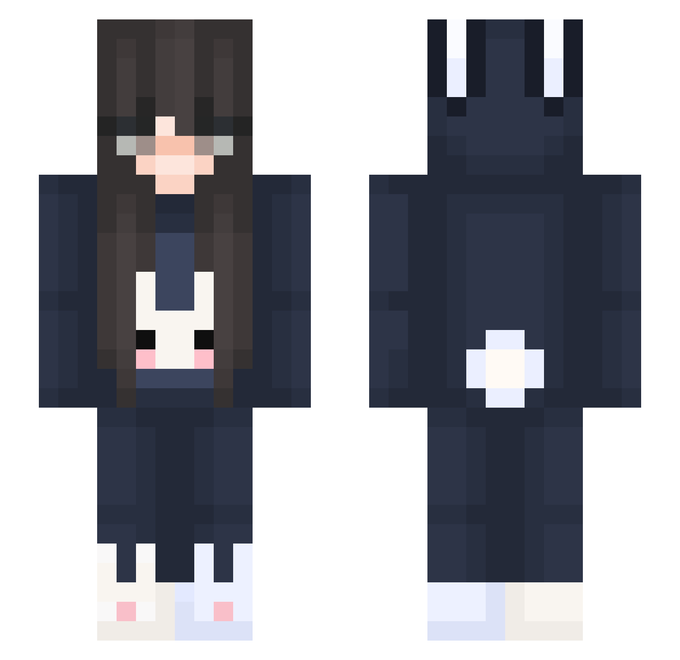 RighteousPenguin Minecraft skin, front and back view