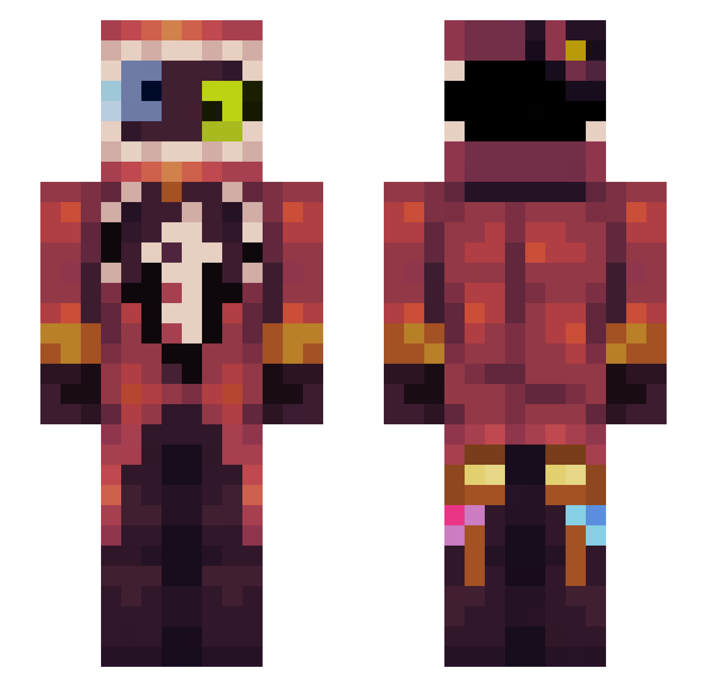 Alterna_te Minecraft skin, front and back view