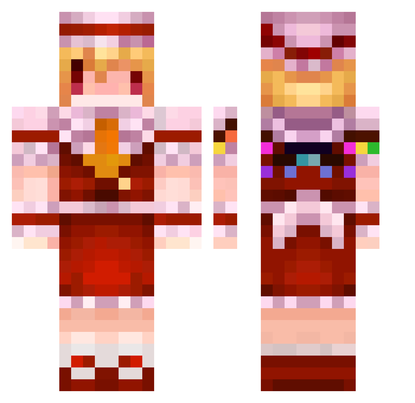 Touhou_Badapple Minecraft skin, front and back view