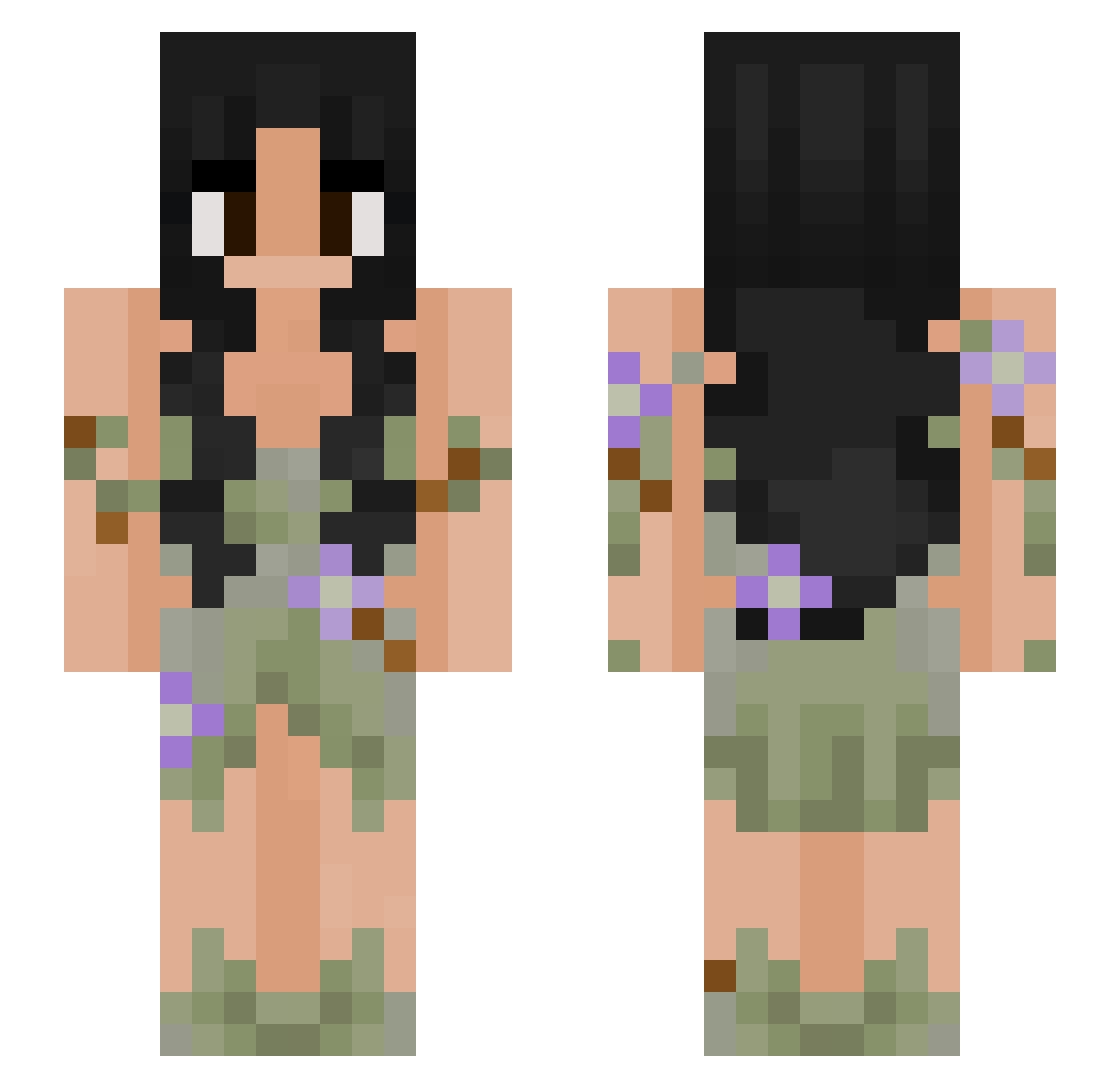 mushroominpuddle Minecraft skin, front and back view