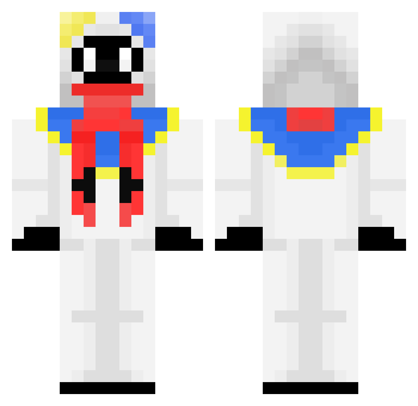 PurpleBookGhost Minecraft skin, front and back view